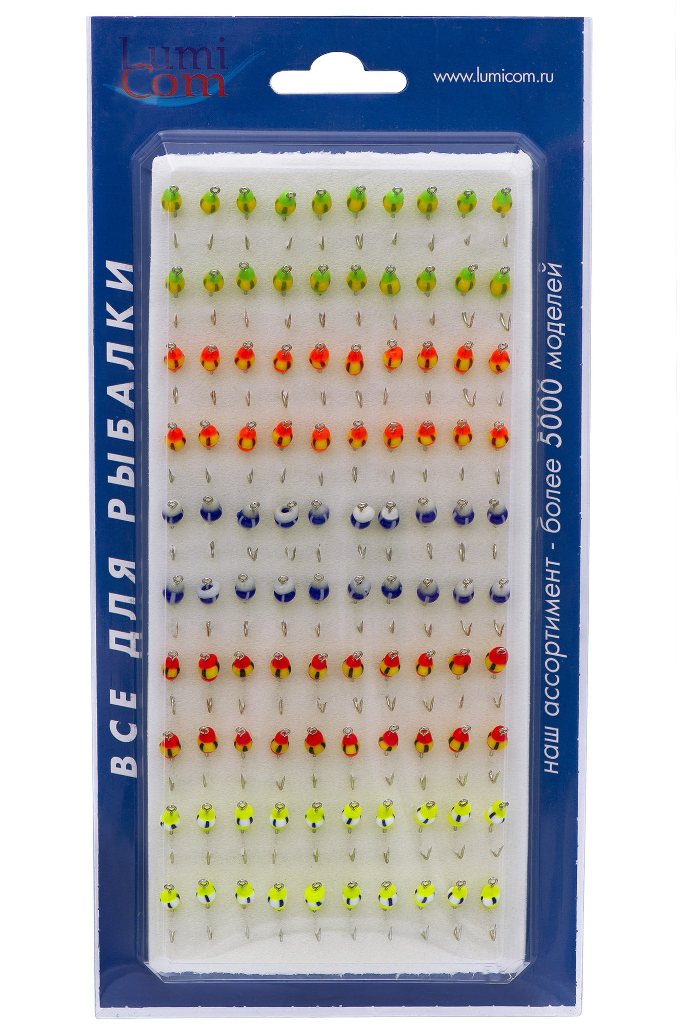 Мормышка фосфорная  №14 (набор) - d8  /80шт/