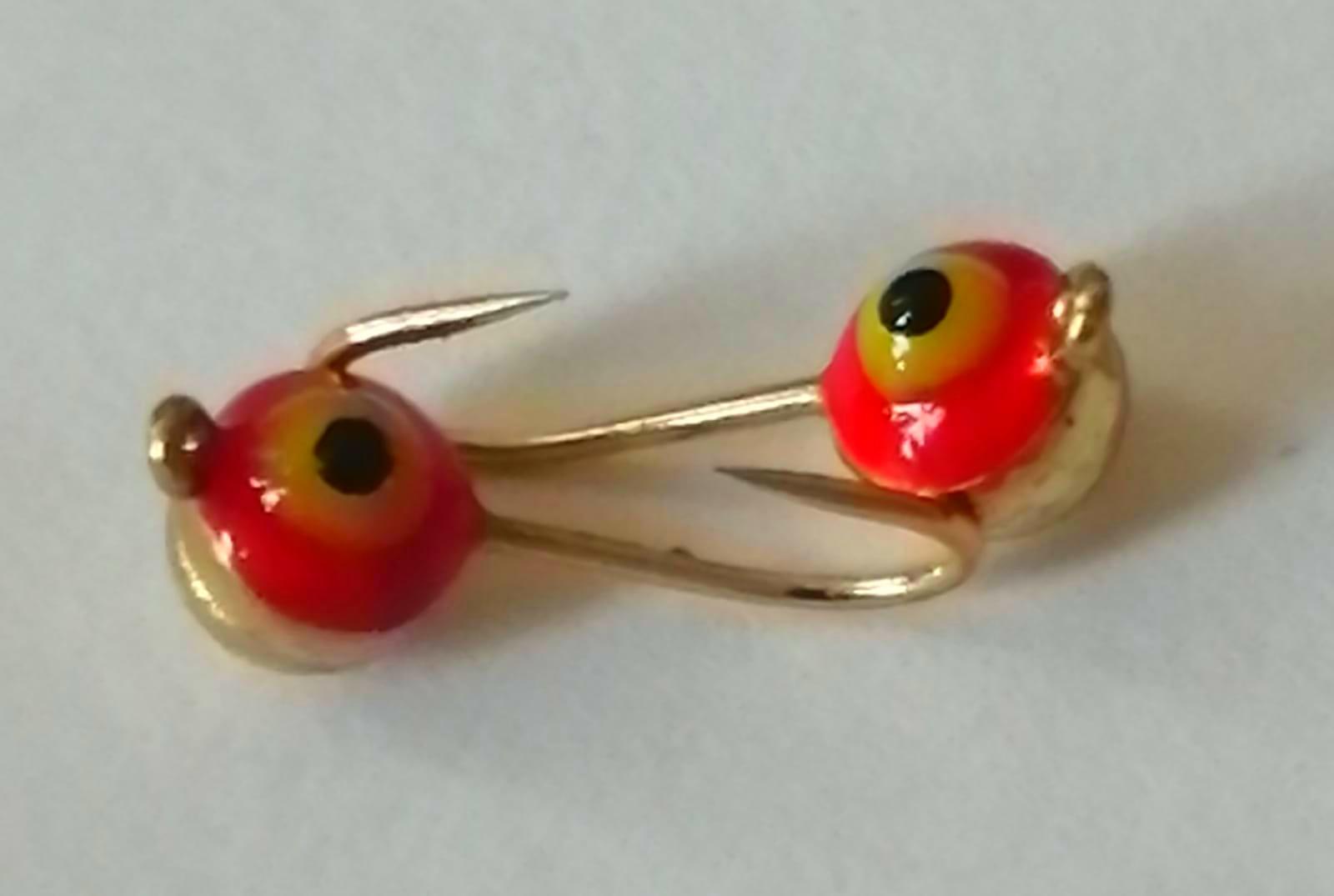 Полусфера с ушком d 3,0 мм, вес 0,25 гр, золото красно-желтый фосфорный глаз /10 шт/