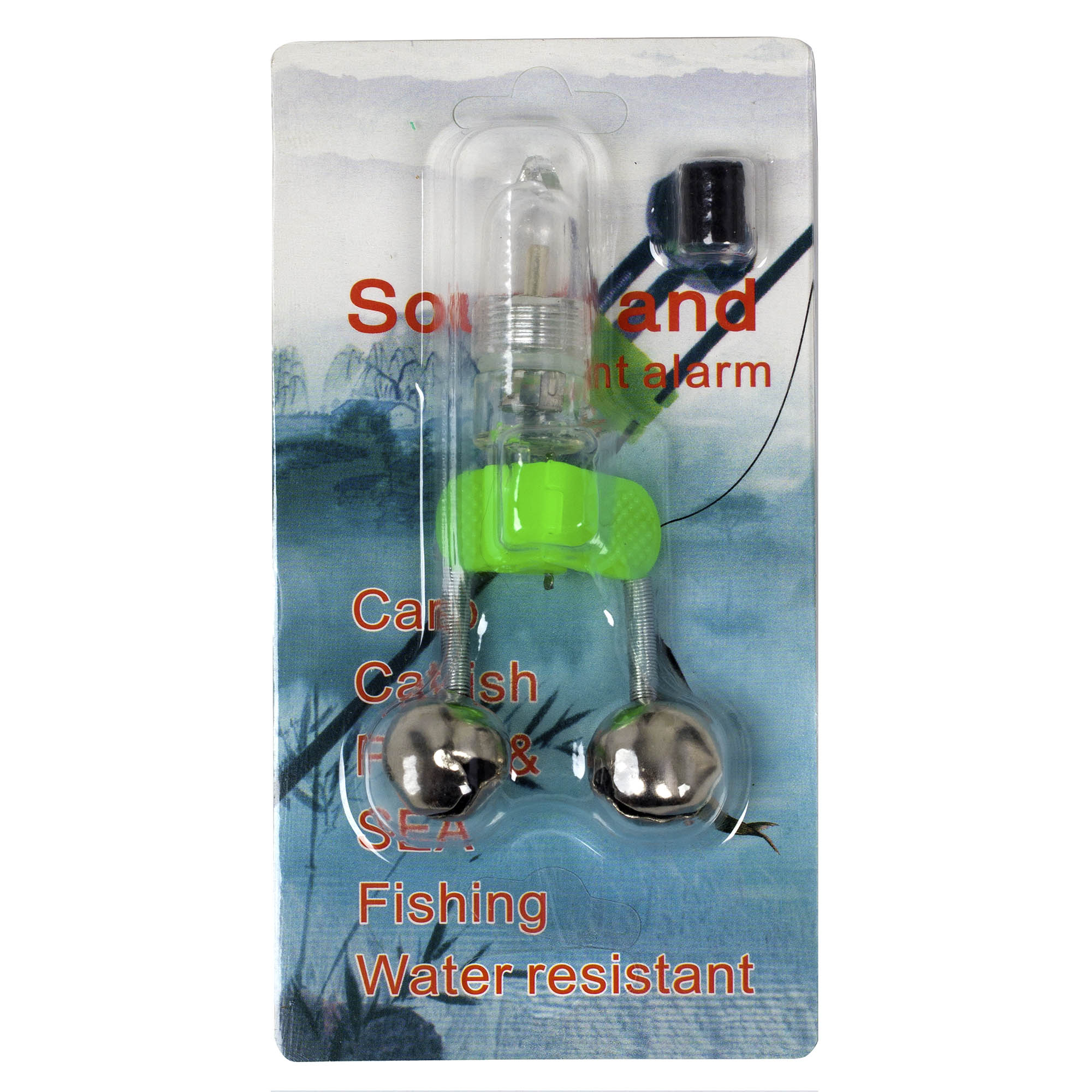 Бубенчик с пластиковым зажимом, двойной со светлячком (1 шт) блистер