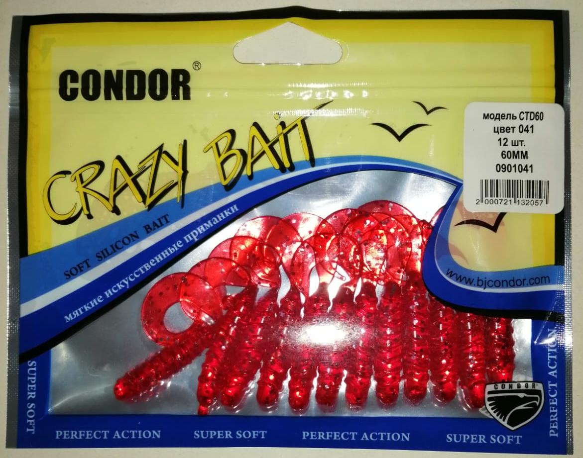 Твистер CONDOR Crazy Bait CTD60 размер 60 мм, цвет 041 (12 шт) Твистер CONDOR Crazy Bait CTD60 размер 60 мм, цвет 041 (12 шт)