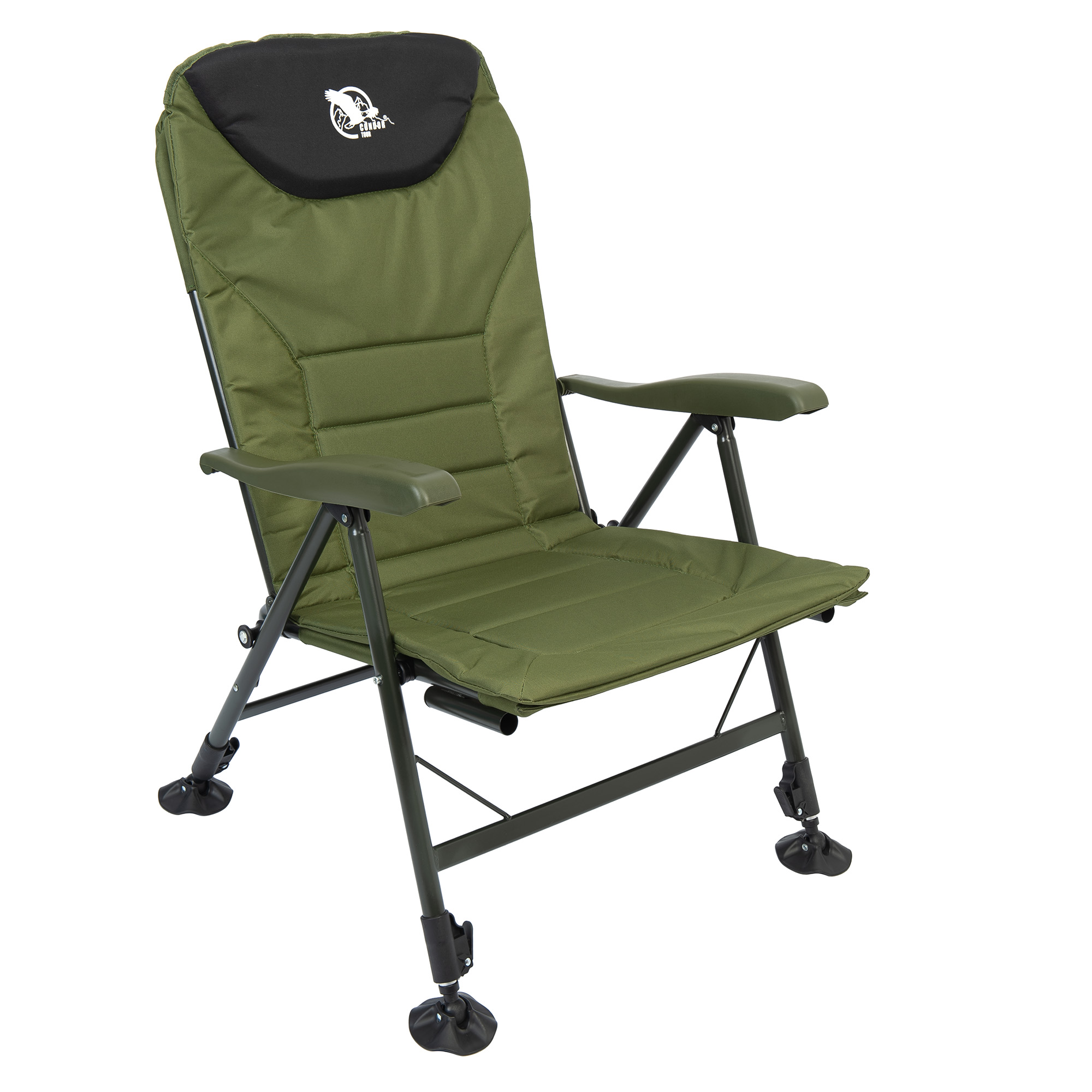 Кресло раскладное с откидной спинкой"Condor" 56х46х40/104 хаки/черное, подставка для ног Кресло раскладное с откидной спинкой"Condor" 56х46х40/104 хаки/черное, подставка для ног