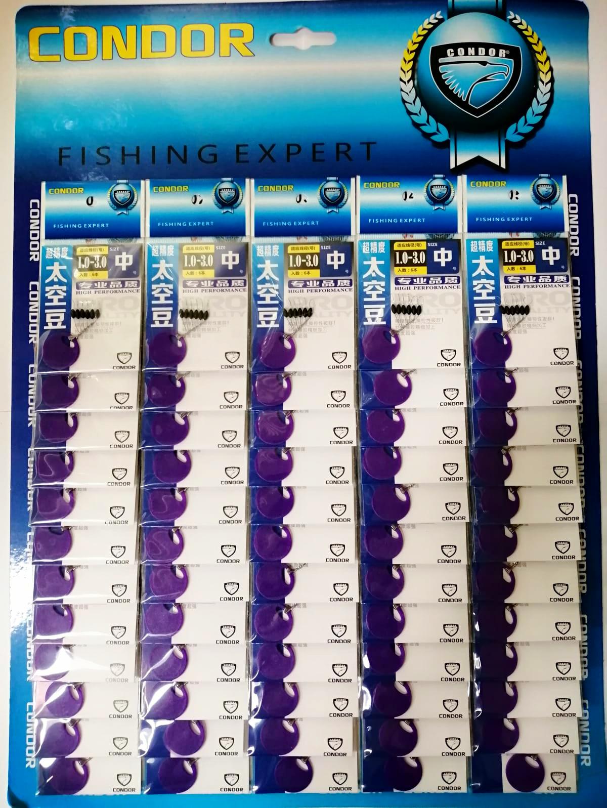 Стопор силиконовый CONDOR, 1,0-3,0, лист 60 пакетов (6 шт/пакет), цвет чёрный