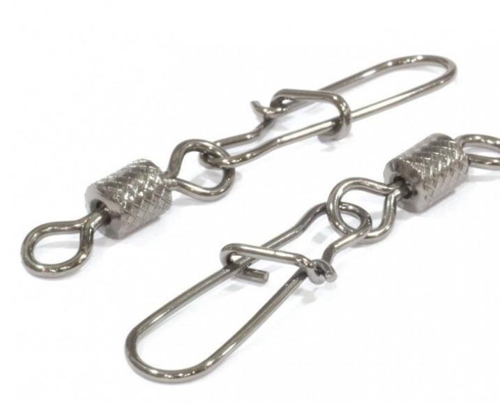 Вертлюг с карабином Rolling Swivel With Nice Snap, цвет Black Nikel, размер 6 (50шт.)