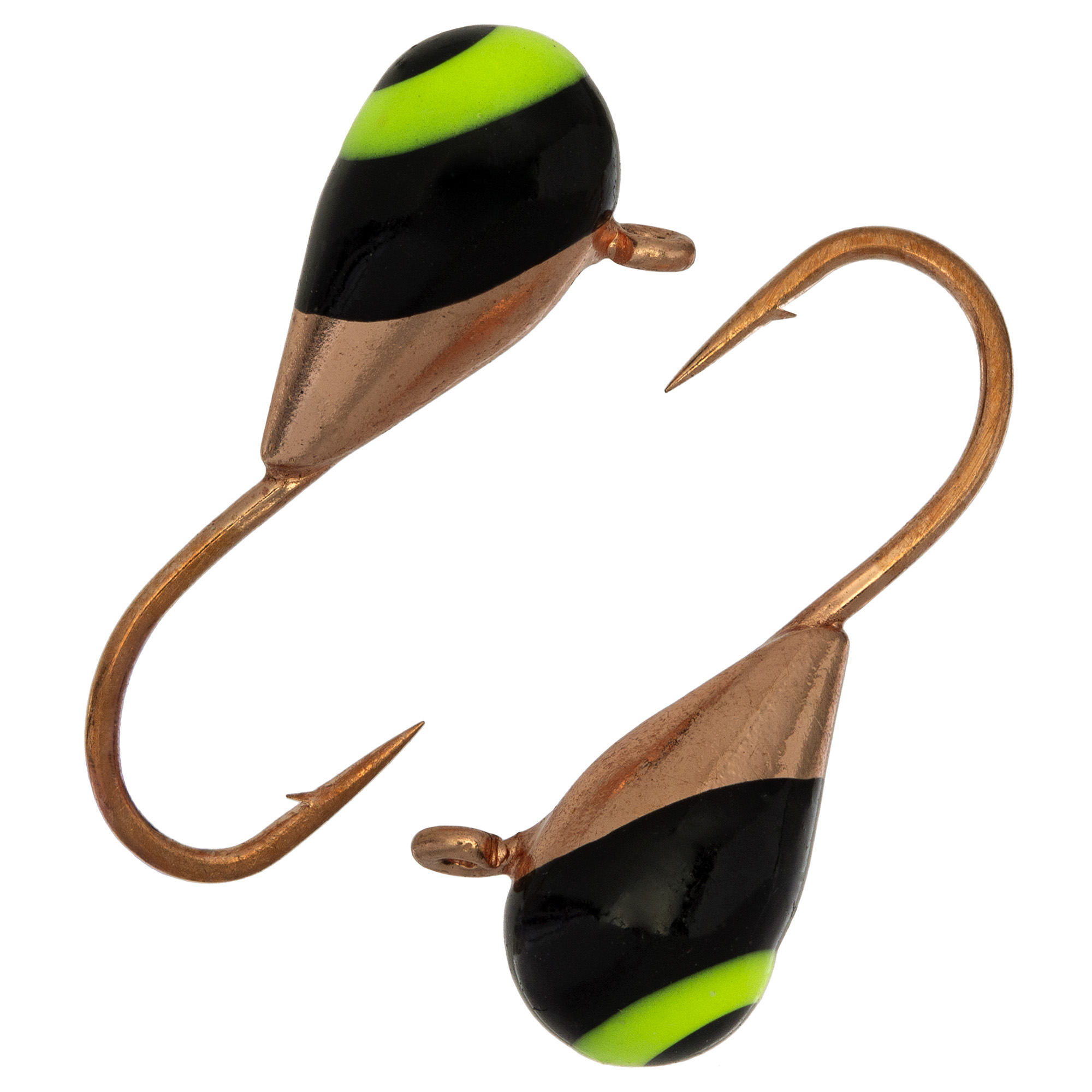 Капля с ушком d 5,0 мм,  вес 1.8 гр, медь с черно-лимонным глазком /10 шт/