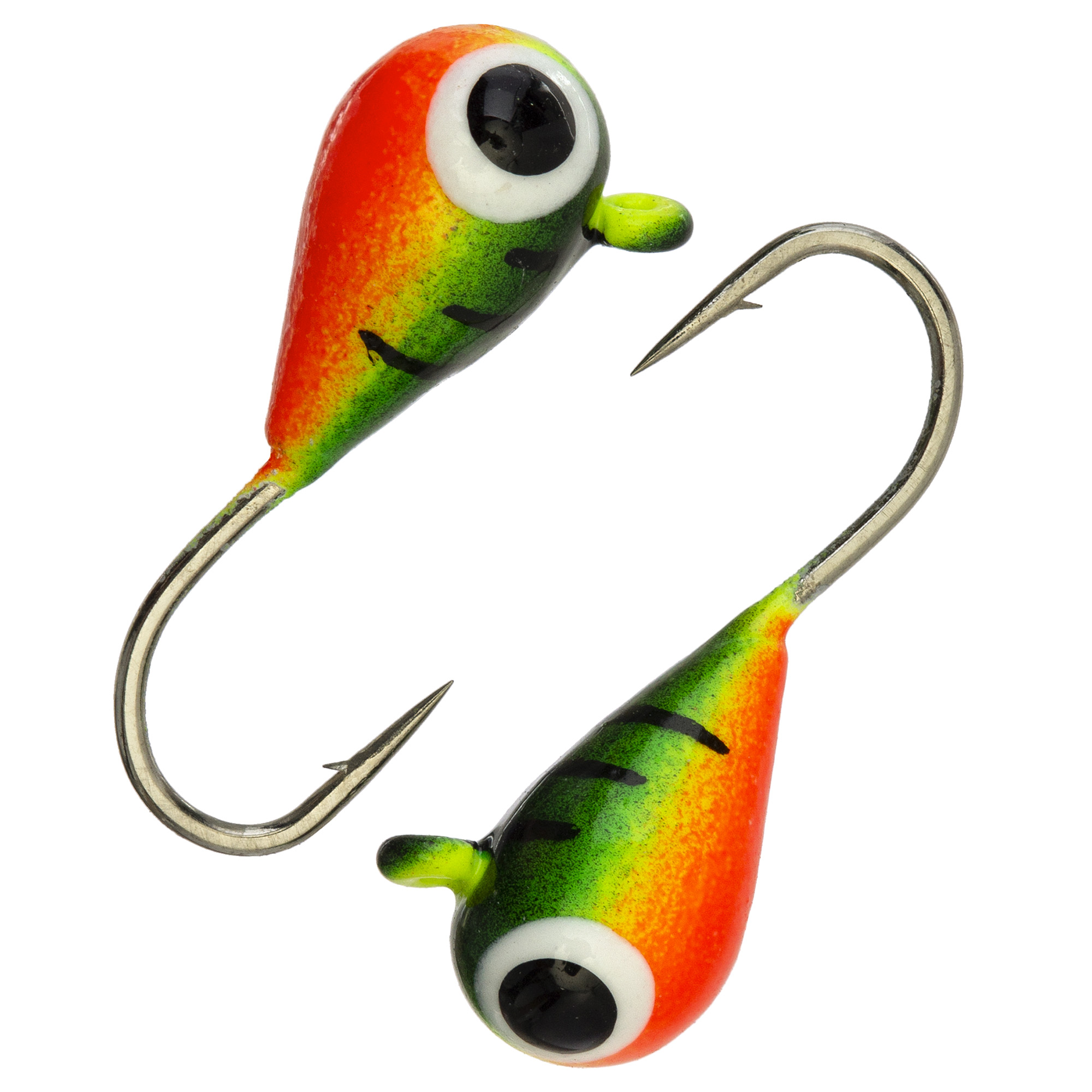 Капля с ушком d 3,0 мм, вес 0.5 гр, окраска малек, зеленый-красный с черными полосками/10 шт/