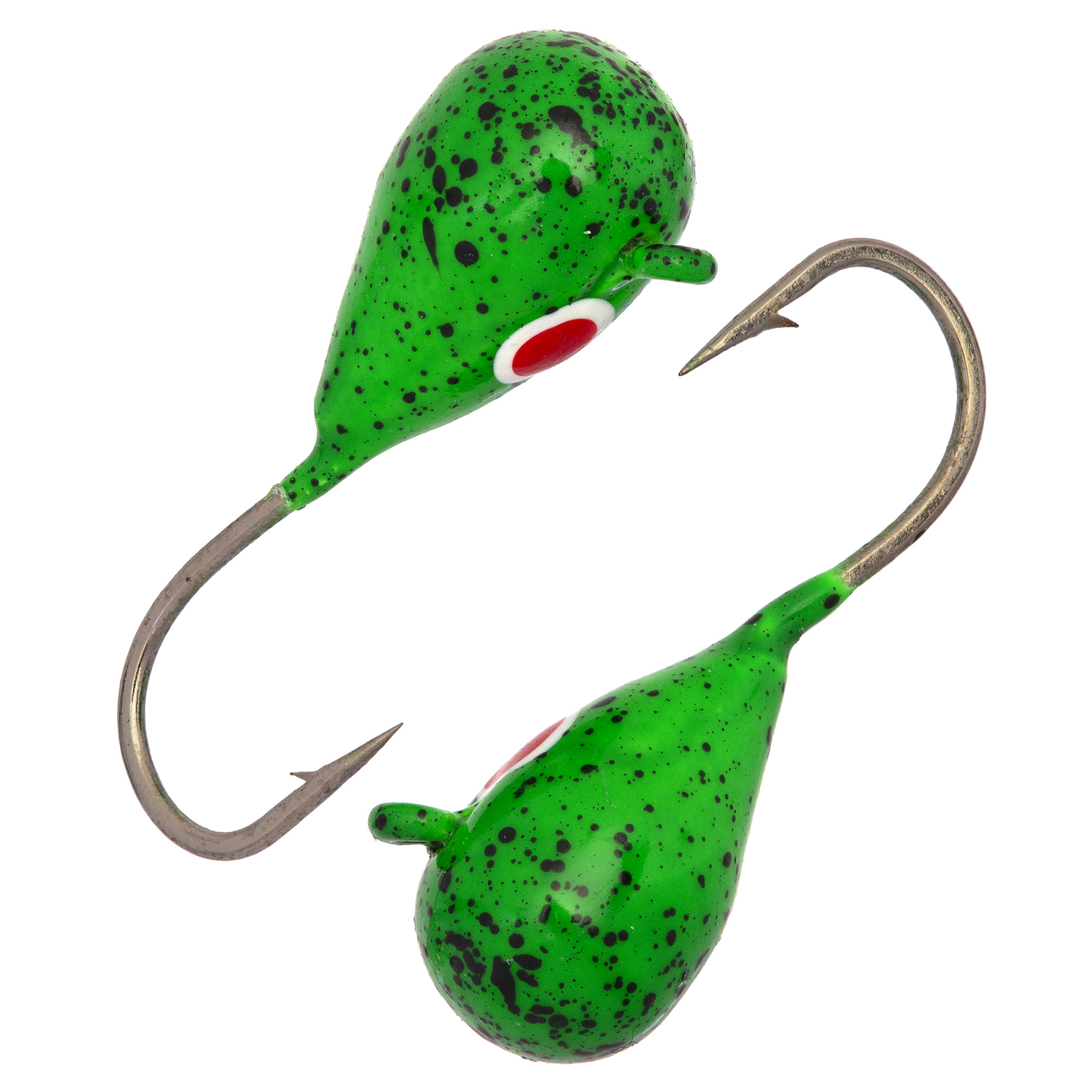 Капля с ушком d 5,0 мм, вес 1,8 гр, обмазка зеленая с крапом и красной точкой /10 шт/