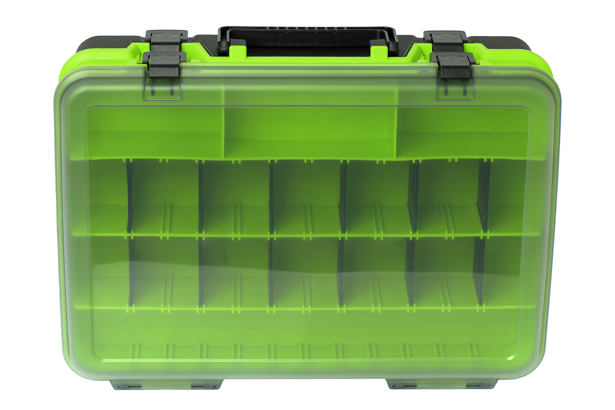 Кейс двойной для рыболовных принадлежностей чёрно-жёлтый (380*270*115 мм) Кейс двойной для рыболовных принадлежностей чёрно-жёлтый (380*270*115 мм)