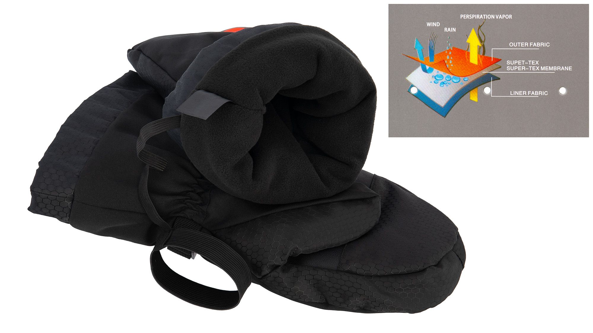 Рукавицы KYODA, мод. K-188, флис изнутри, цвет чёрный/оранж, размер XXL Рукавицы KYODA, мод. K-188, флис изнутри, цвет чёрный/оранж, размер XXL