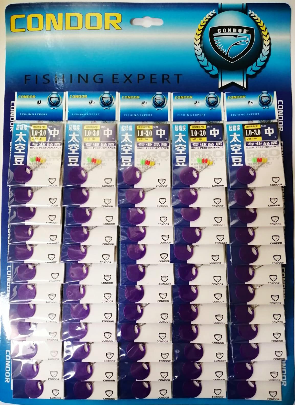 Стопор силиконовый CONDOR, 1,0-3,0, лист 60 пакетов (6 шт/пакет), цветные