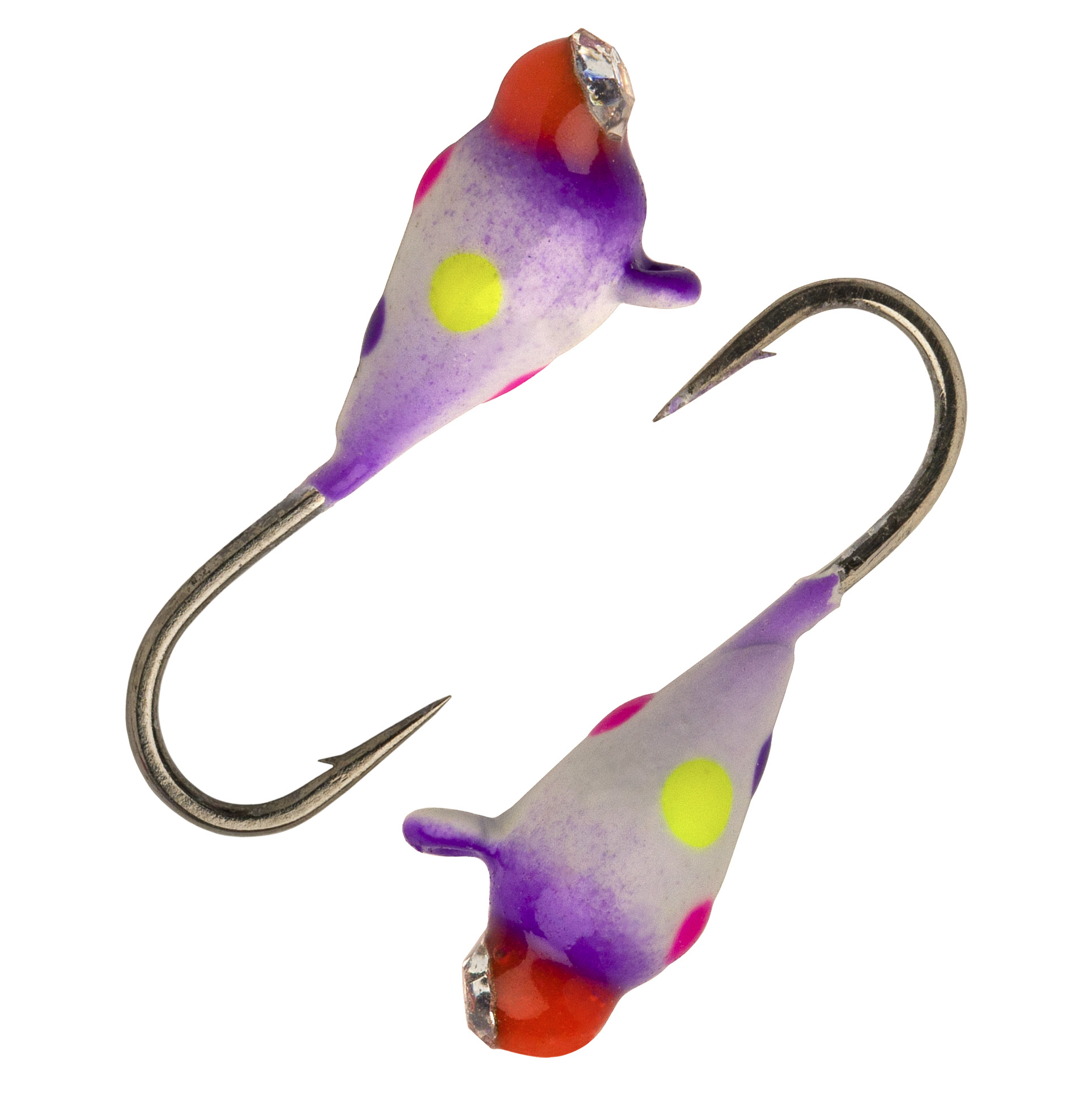 Капля с ушком d 5.0 мм, вес 1.8 гр, обмазка с камнем фосфор фиолетовый с цветными точками /10 шт/