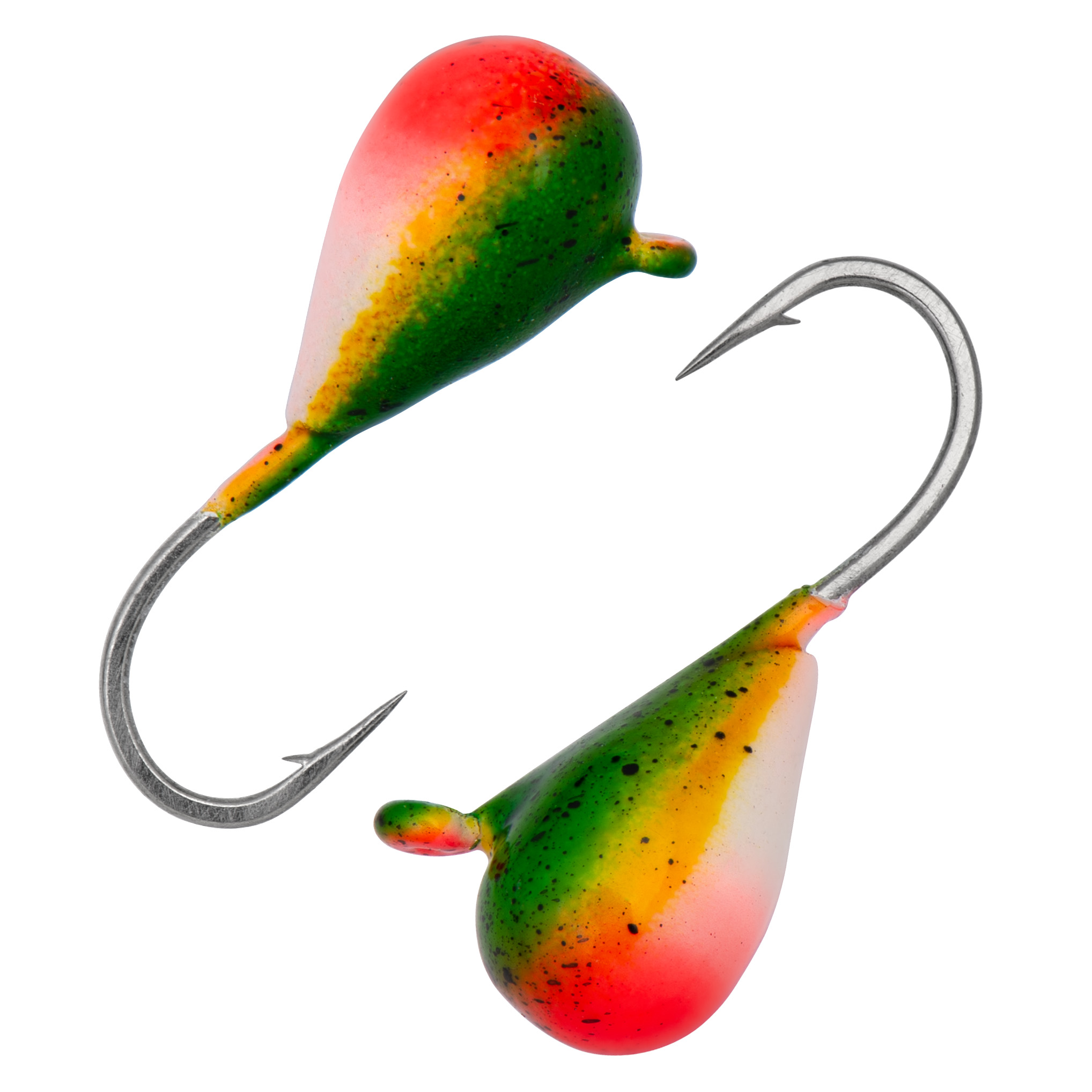 Капля с ушком d 5,0 мм, вес 1,84 гр, цвет хаки бело красный в черный крап/10 шт/