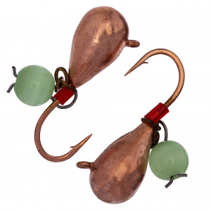 Капля с ушком d 3,0 мм, безмотылка, вес 0,45 гр, медь Кошачий глаз /10 шт/