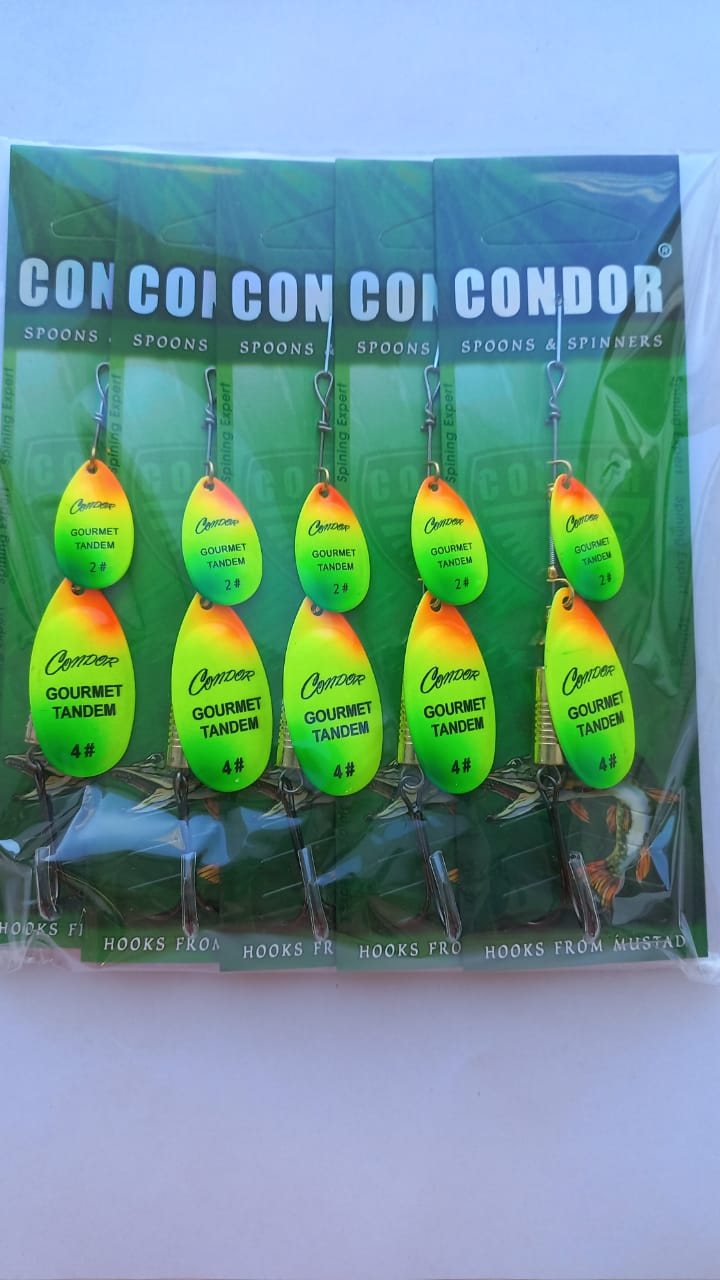 Блесна вращающаяся Condor Gourmet Tandem размер 4, вес 10,0 гр, цвет CB01 (5шт)