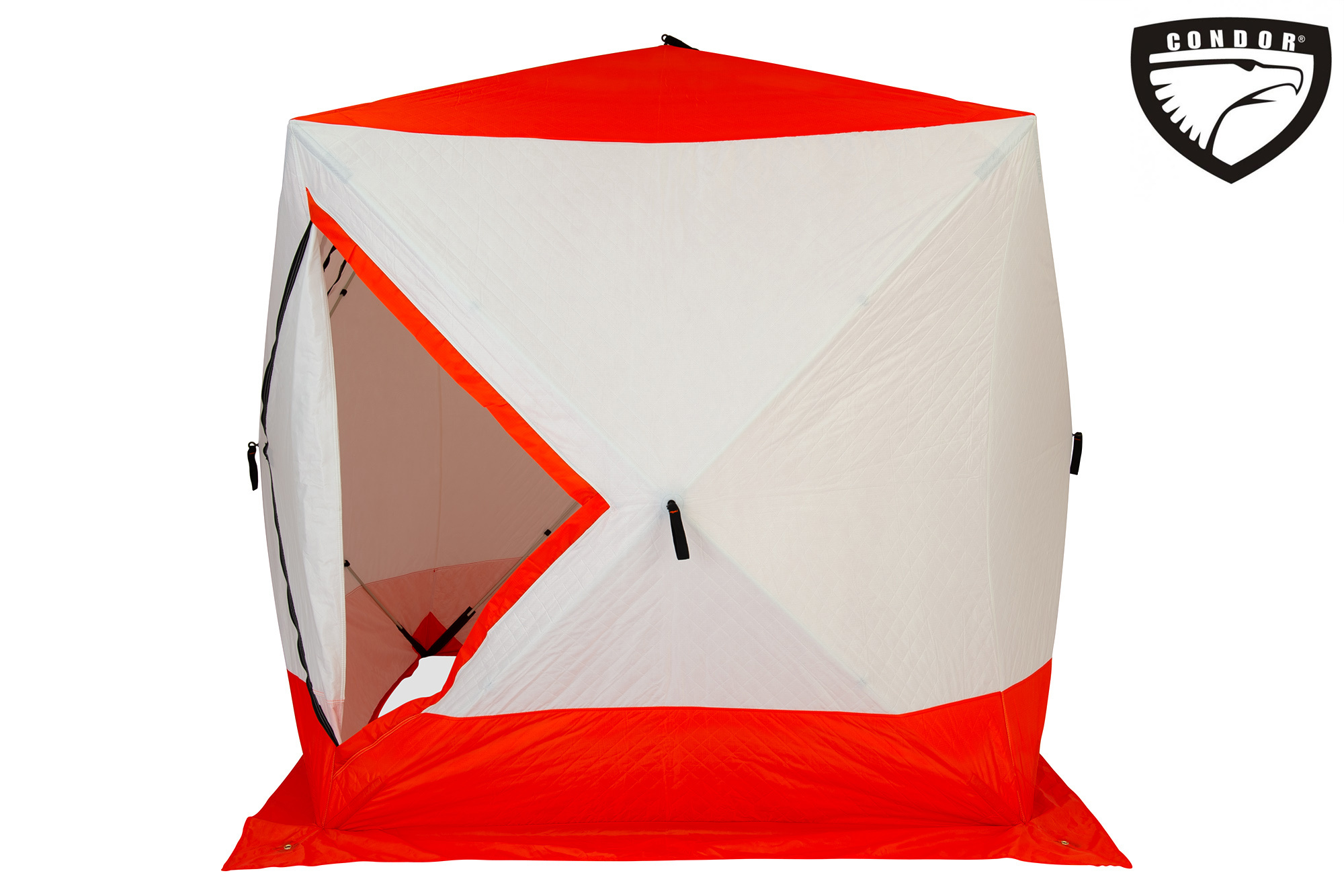 Палатка Куб "CONDOR" зимняя утепленная 1,8 х 1,8 х 1,95 оранжевый/белый Палатка Куб "CONDOR" зимняя утепленная 1,8 х 1,8 х 1,95 оранжевый/белый