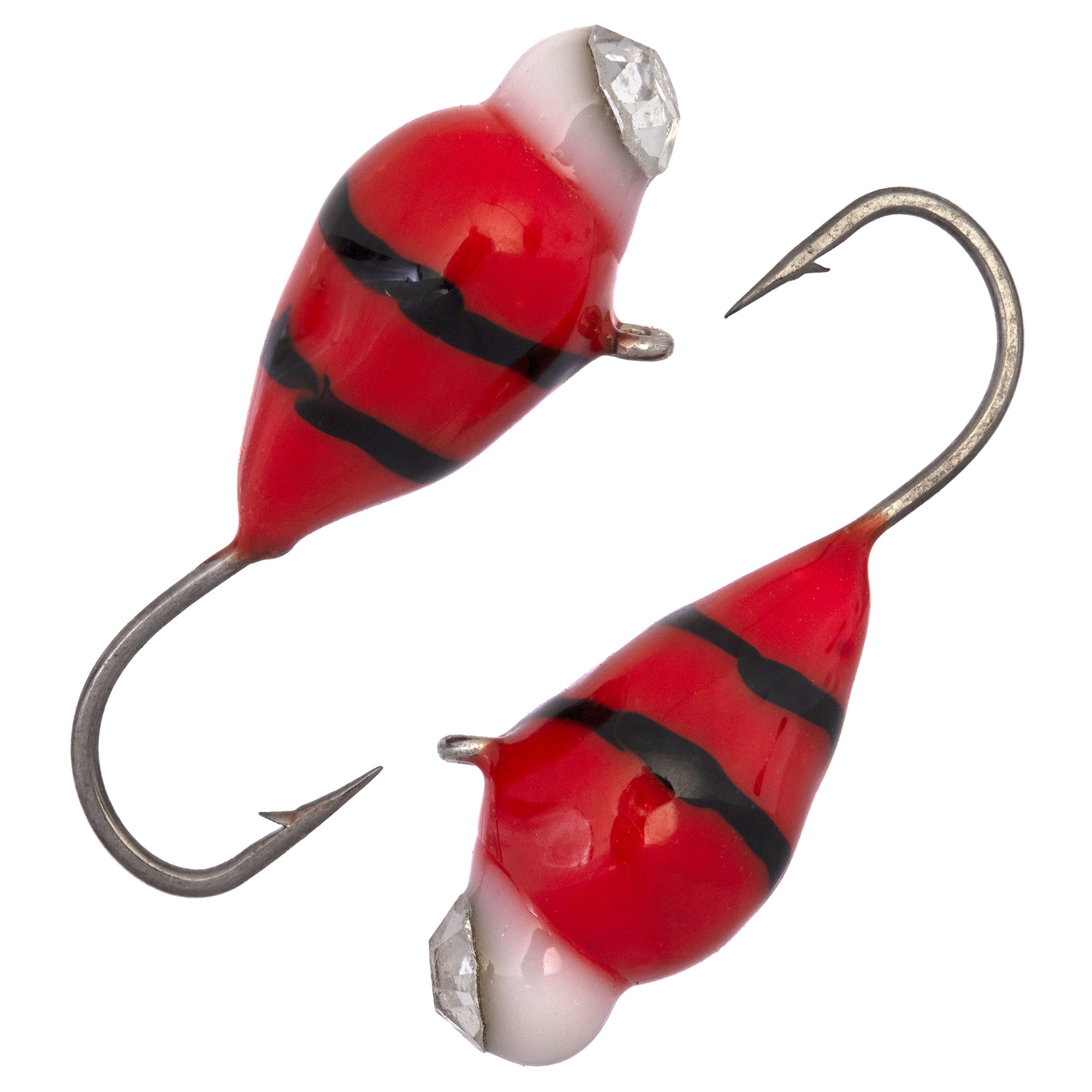 Капля с ушком d 3,0 мм, вес 0,5 гр, обмазка с камнем красная-винт /10 шт/