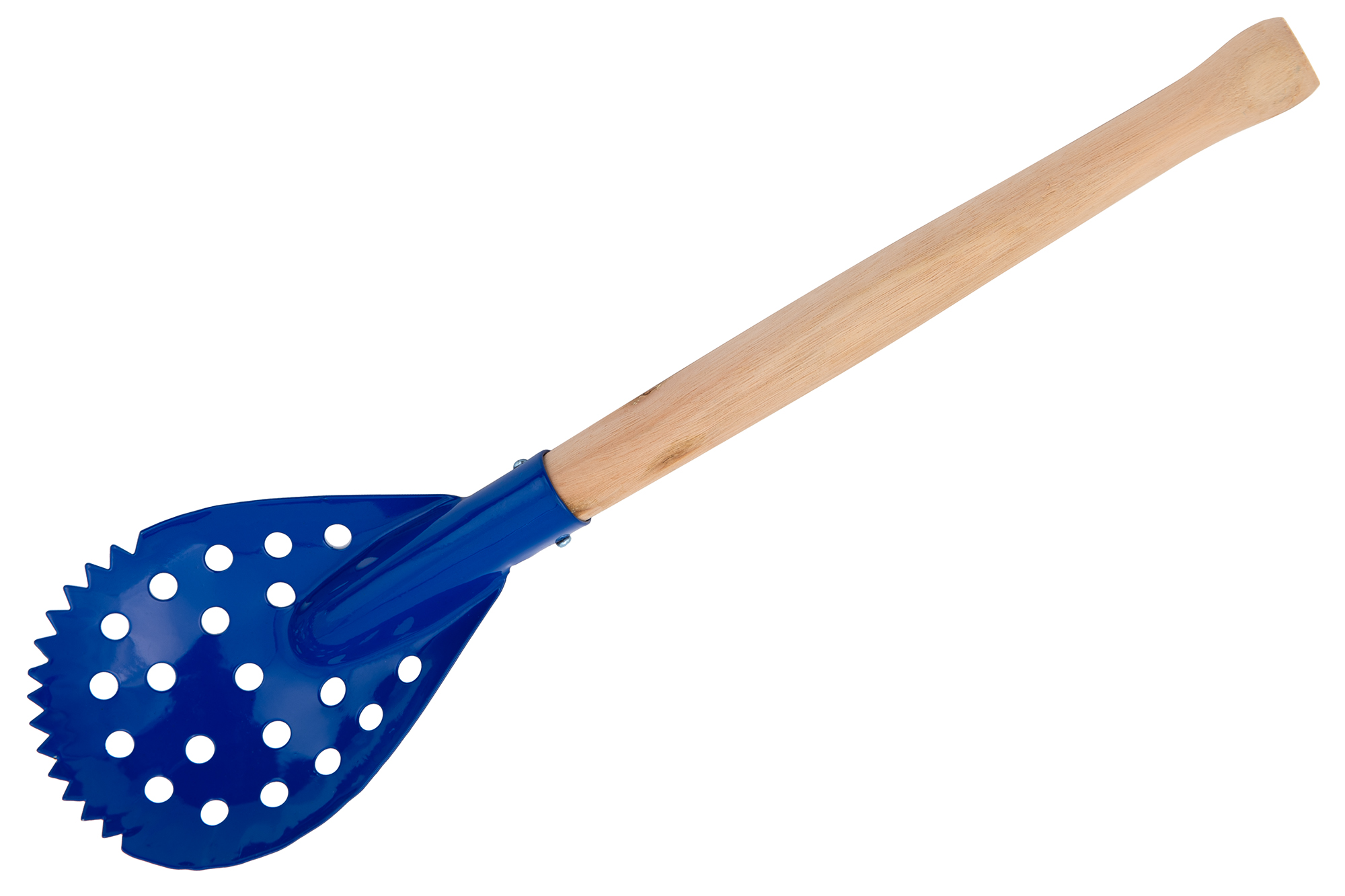 Черпак с деревянной ручкой окрашеный с зубцами (большой)