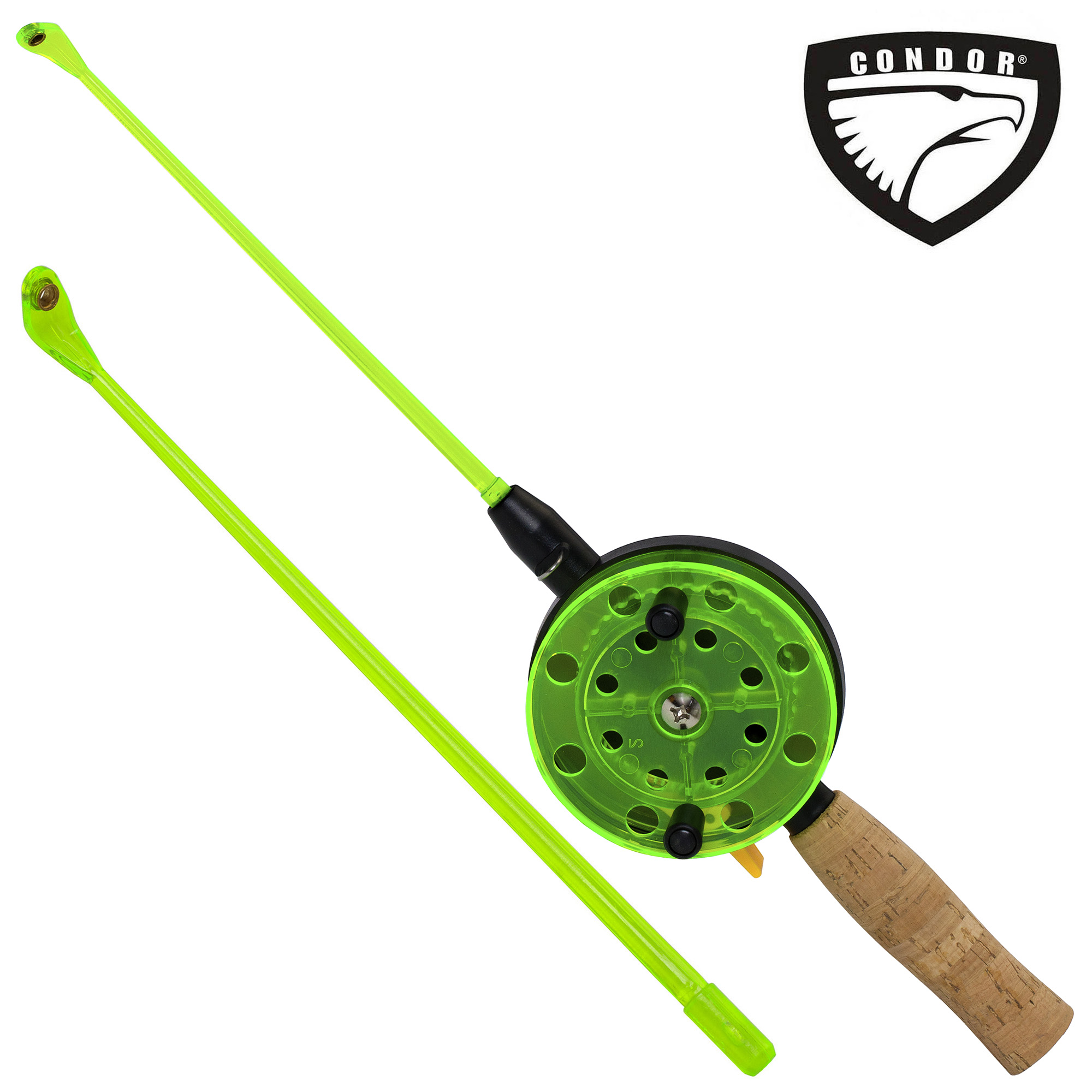 Удочка зимняя "CONDOR"  YL-104A, большая катушка, пробковая ручка, толстый шестик