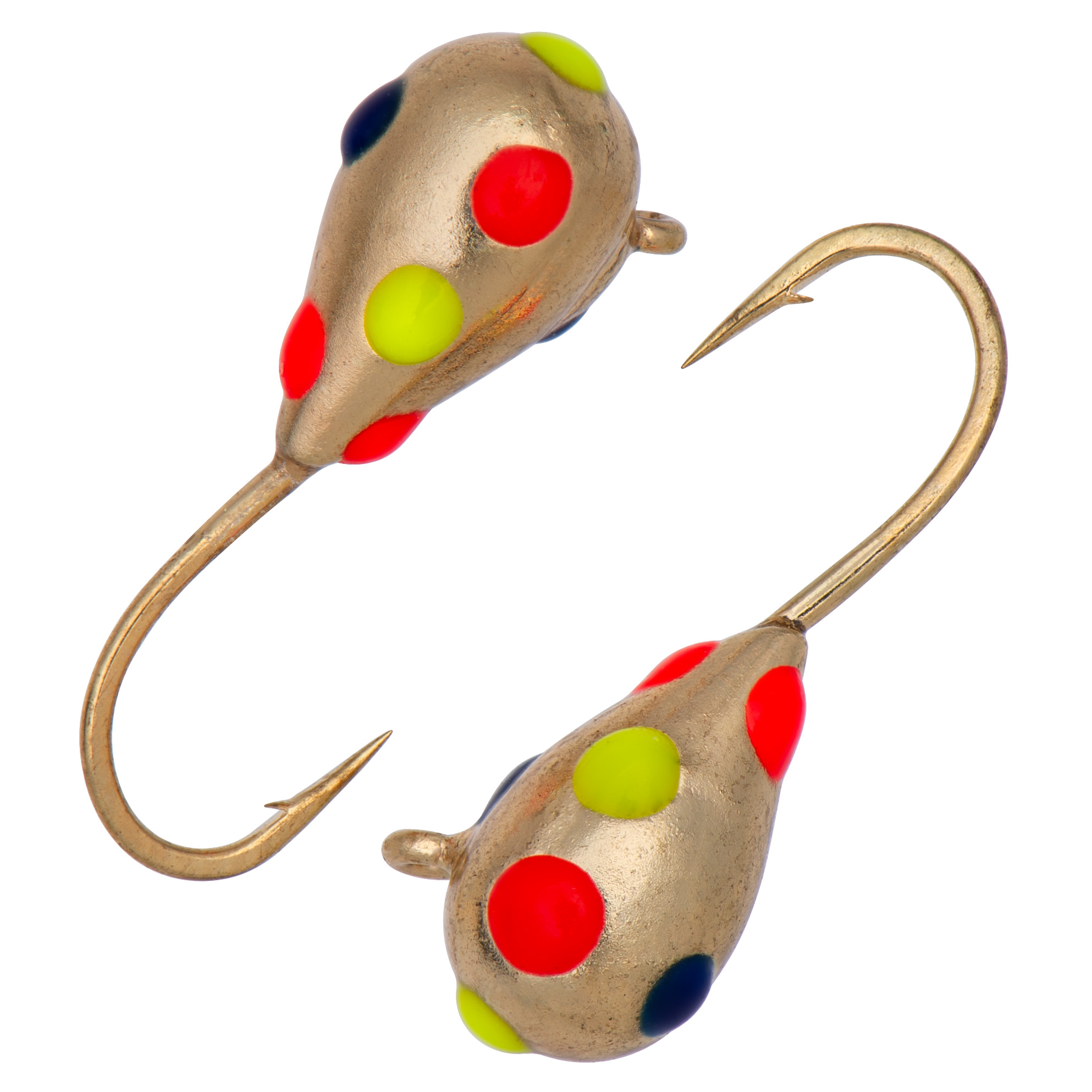 Капля с ушком d 4,0 мм, вес 1,04 гр, цвет золотой с разноцветными точками /10 шт/