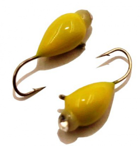 Капля с ушком d 4,0 мм, вес 1,1 гр, обмазка с камнем желтая /10 шт/