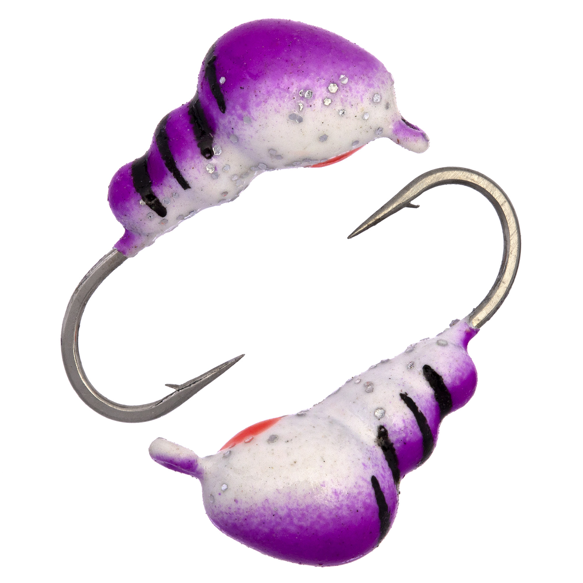 Муравей с ушком d 4,0 мм, вес 0,7 гр, фиолетовый-серебристый с блестками и красной точкой /10 шт/