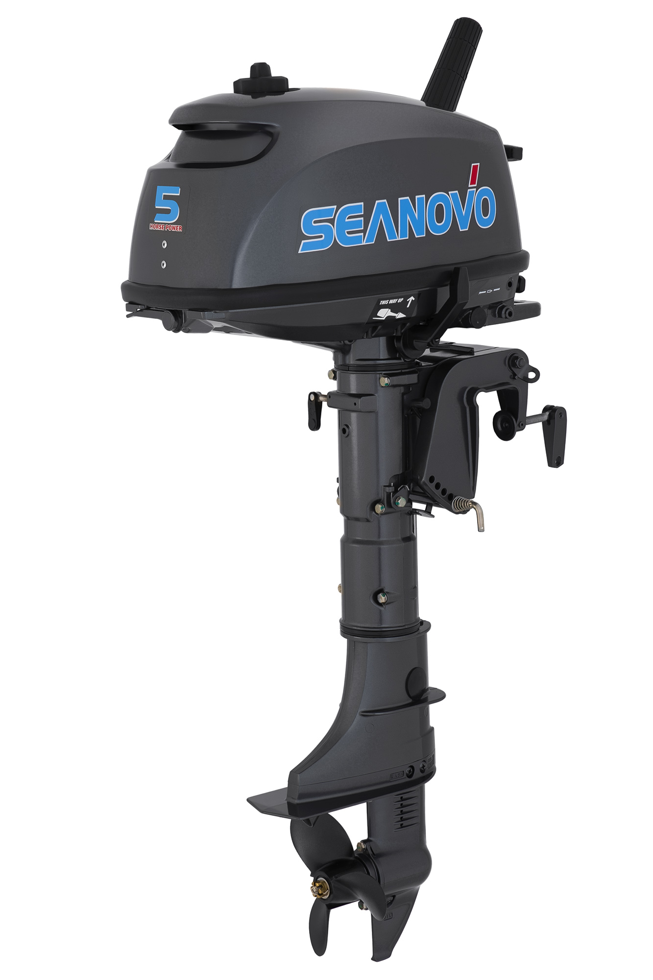 Двигатель лодочный "SEANOVO", двухтактный, мощность 5,0 л.с., короткая нога, SN5FHS, вес 20 кг Двигатель лодочный "SEANOVO", двухтактный, мощность 5,0 л.с., короткая нога, SN5FHS, вес 20 кг