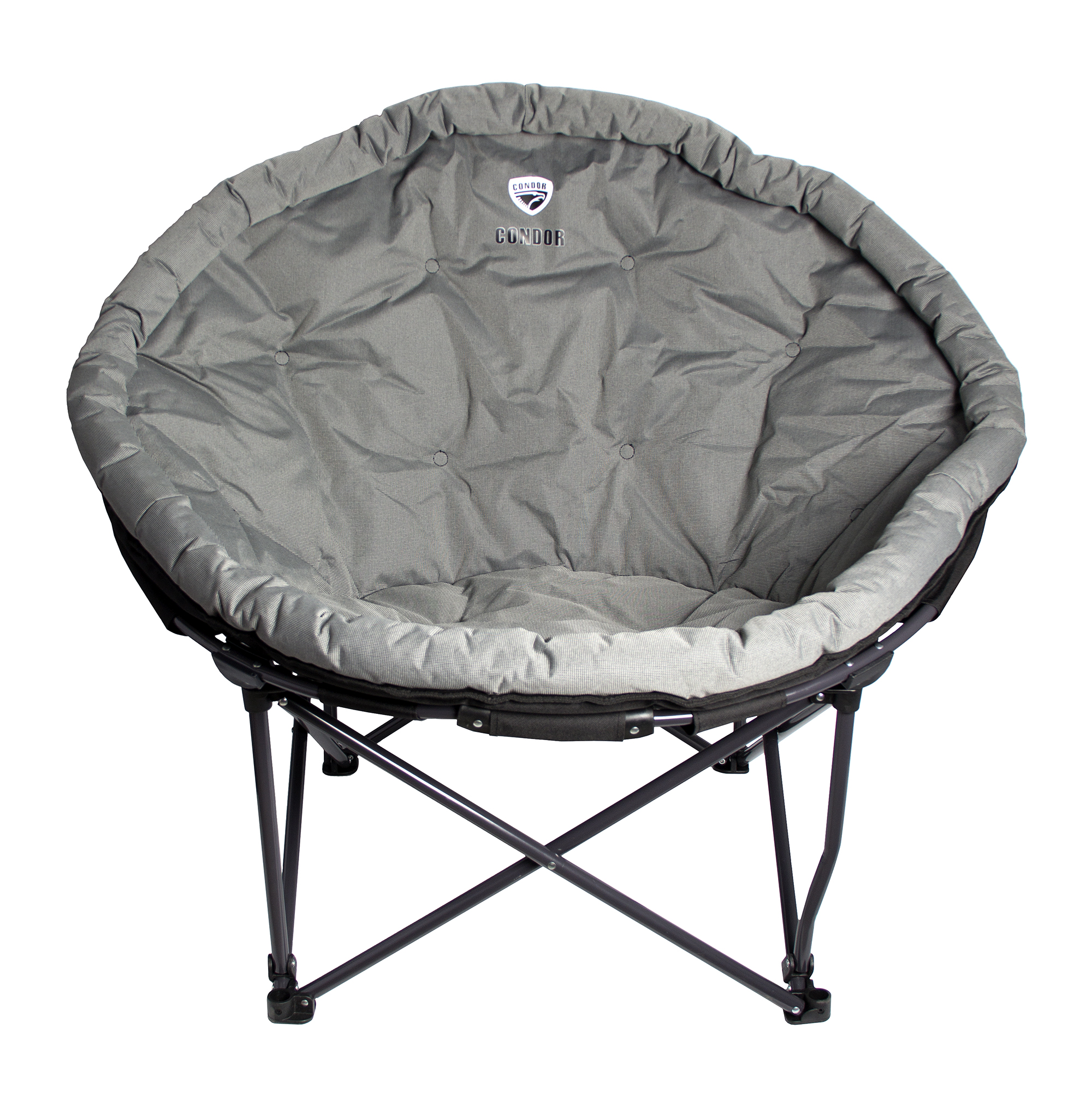 Кресло складное кемпинговое "KYODA" круглое р.104*84*49 см, цвет серый