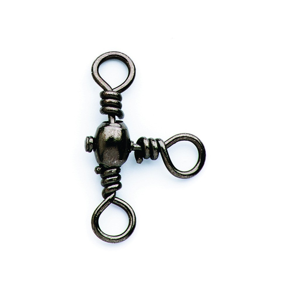 Вертлюг тройной 90 град. Rarrel Cross-line Swivel, цвет Black Nikel, размер 10, (50шт.)