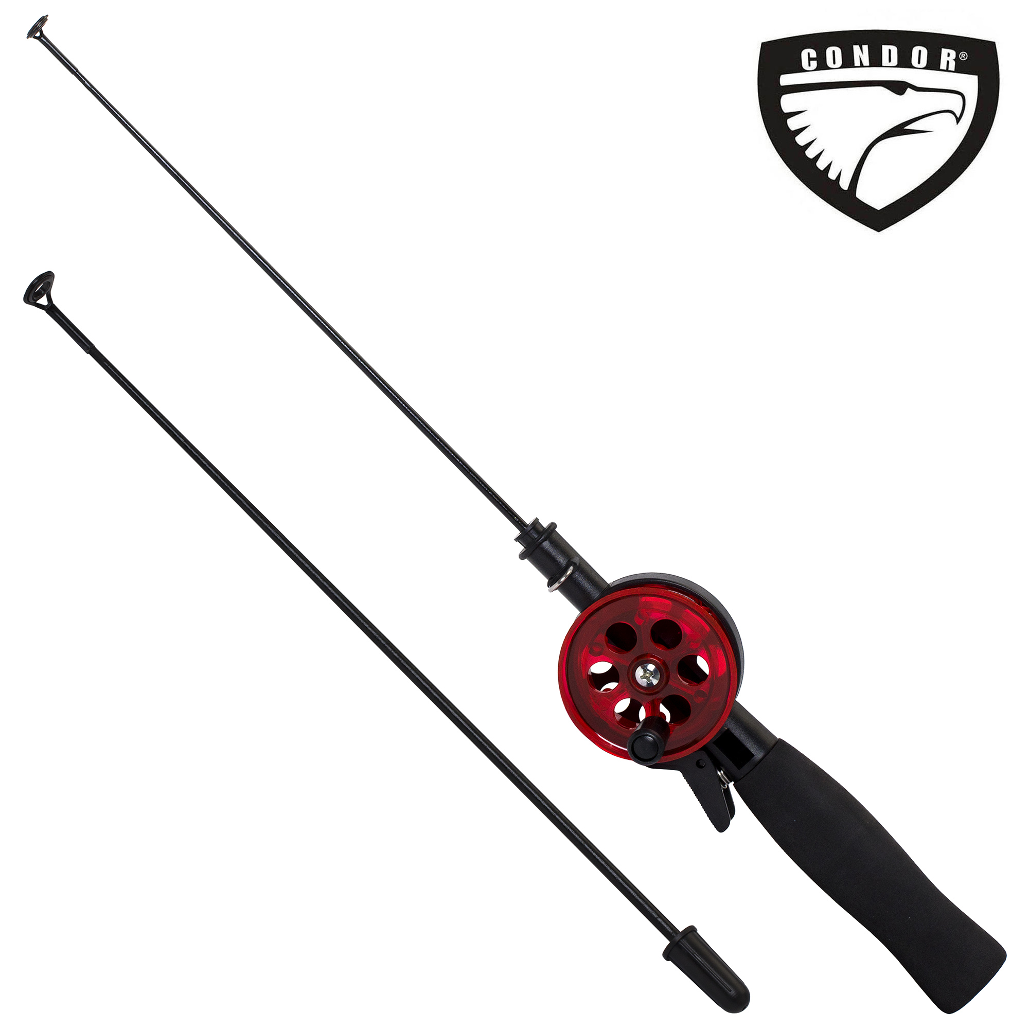 Удочка зимняя "CONDOR"  YL-201, малая катушка, неопреновая ручка, тонкий шестик