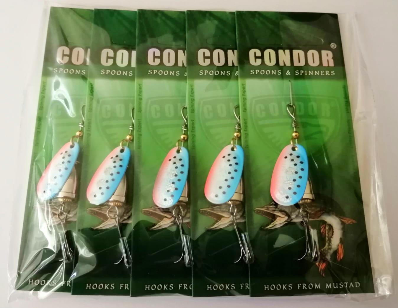 Блесна вращающаяся Condor Super Vibra размер 3, вес 8,0 гр, цвет 016 (5шт)