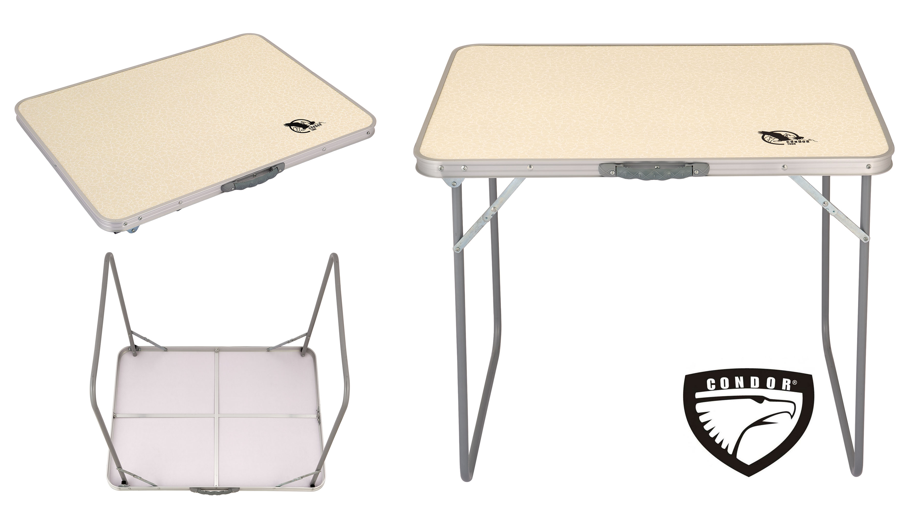 Стол складной "Condor" (каркас-алюминий ножки-металл, столешница-фибролит), р-р 80х60х70 см