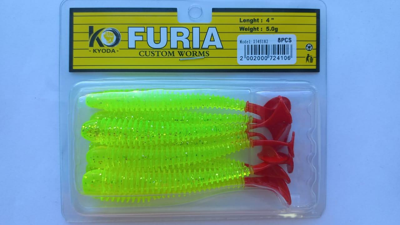 Виброхвост KYODA FURIA FA4, размер 10,2 см, цвет S182 (8 штук)