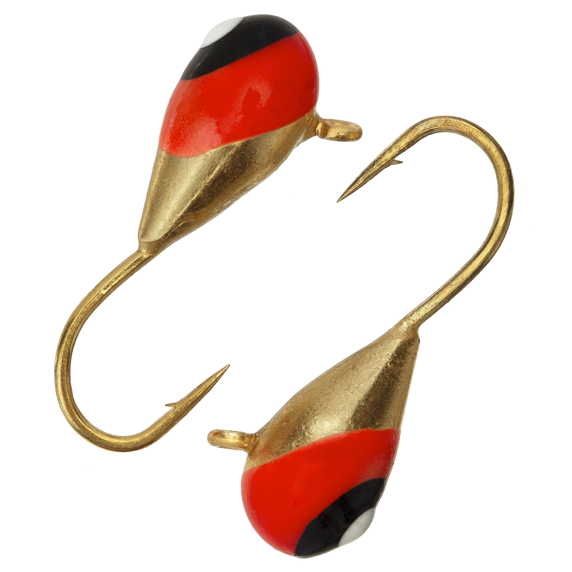 Капля с ушком d 4,0 мм, вес 1.1 гр, золото с красно-черно-белым глазком /10 шт/