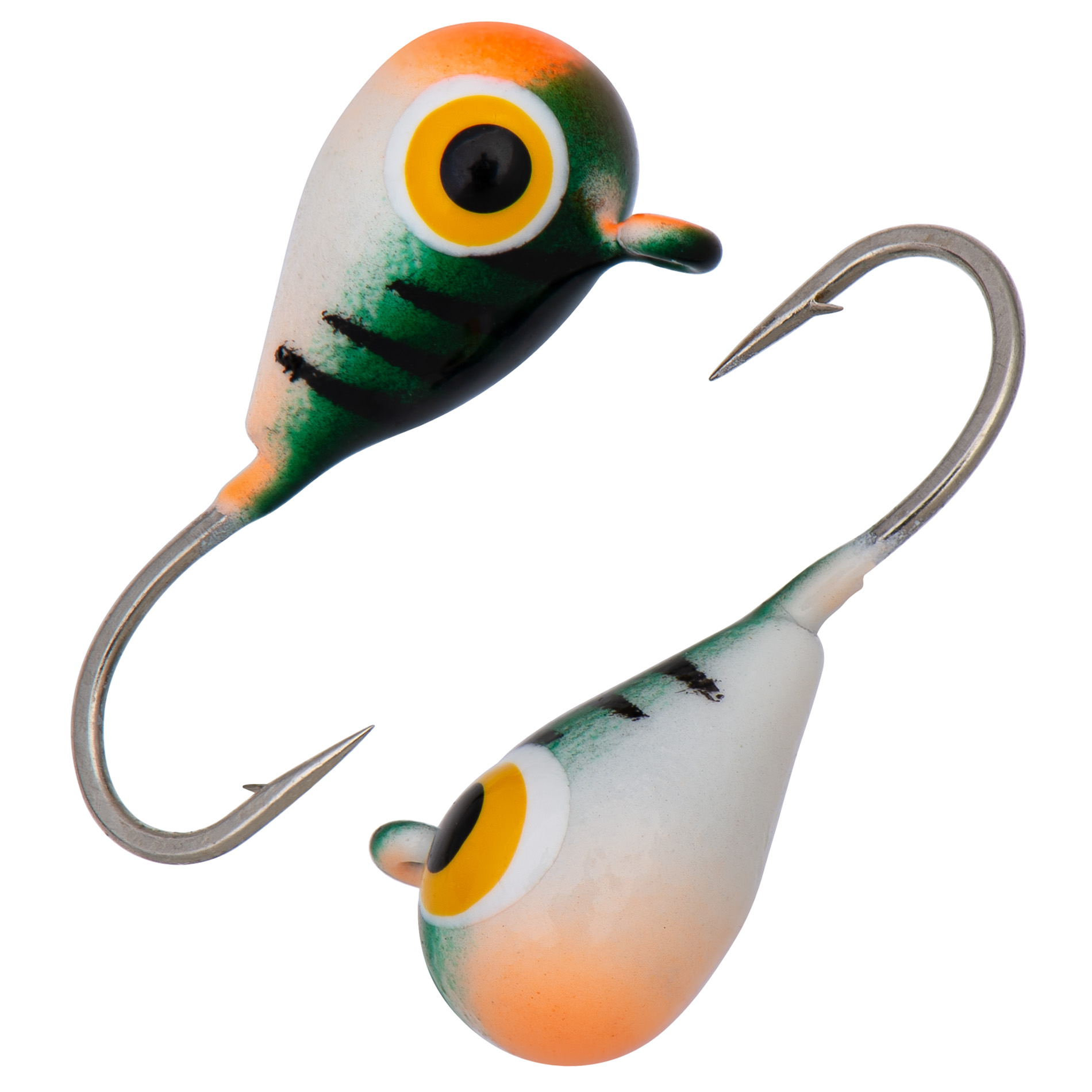 Капля с ушком d 3,0 мм, вес 0,44 гр, цвет малек темно зеленый оранжево белый с черн.полос. /10 шт/