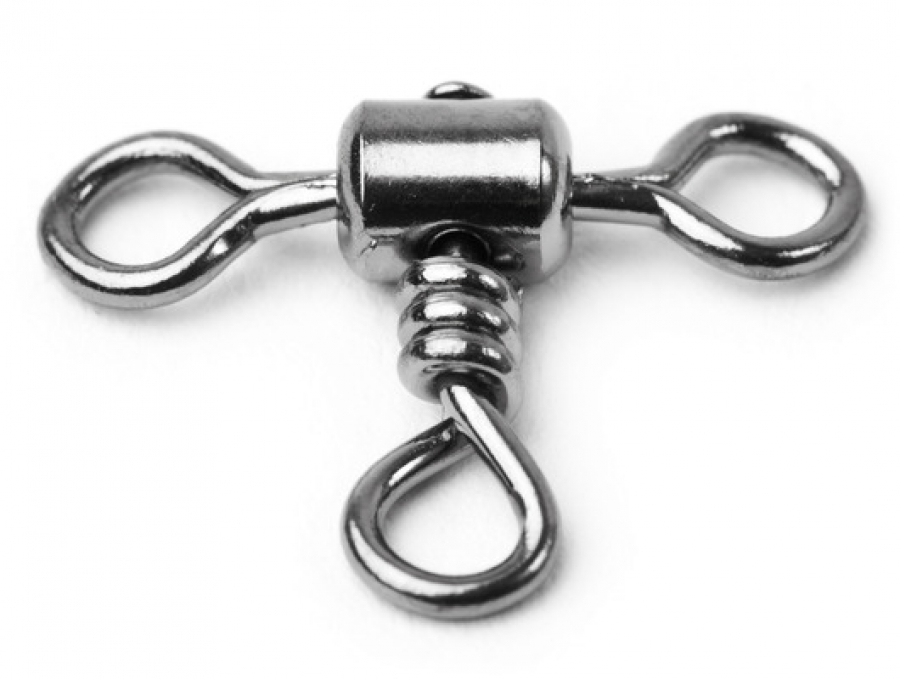 Вертлюг тройной 90 град. Rarrel Cross-line Swivel, цвет Black Nikel, размер 8, (50шт.)