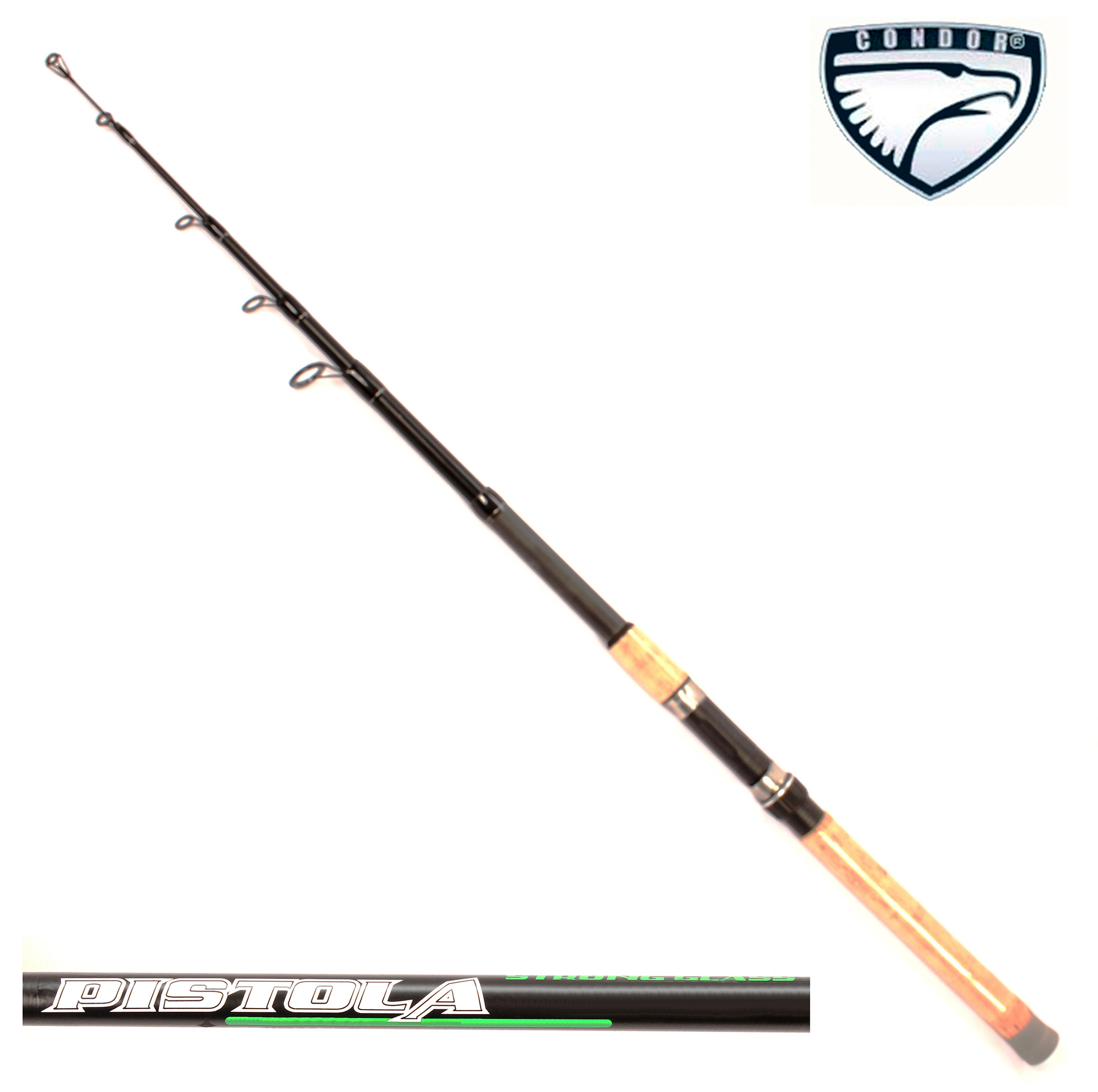 Спиннинг Condor Pistola длина 3.00 м, тест 5-25 гр, стеклопластик, телескопический