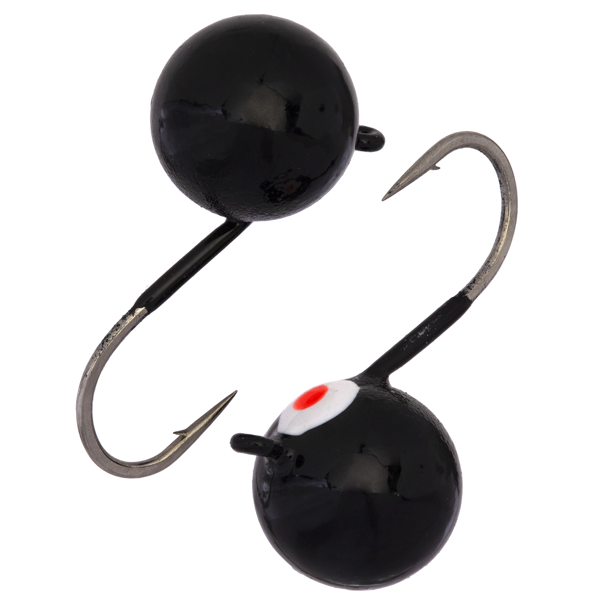 Дробинка с ушком d 5,0 мм, вес 1,5 гр, черная с белым-красным глазком /10 шт/