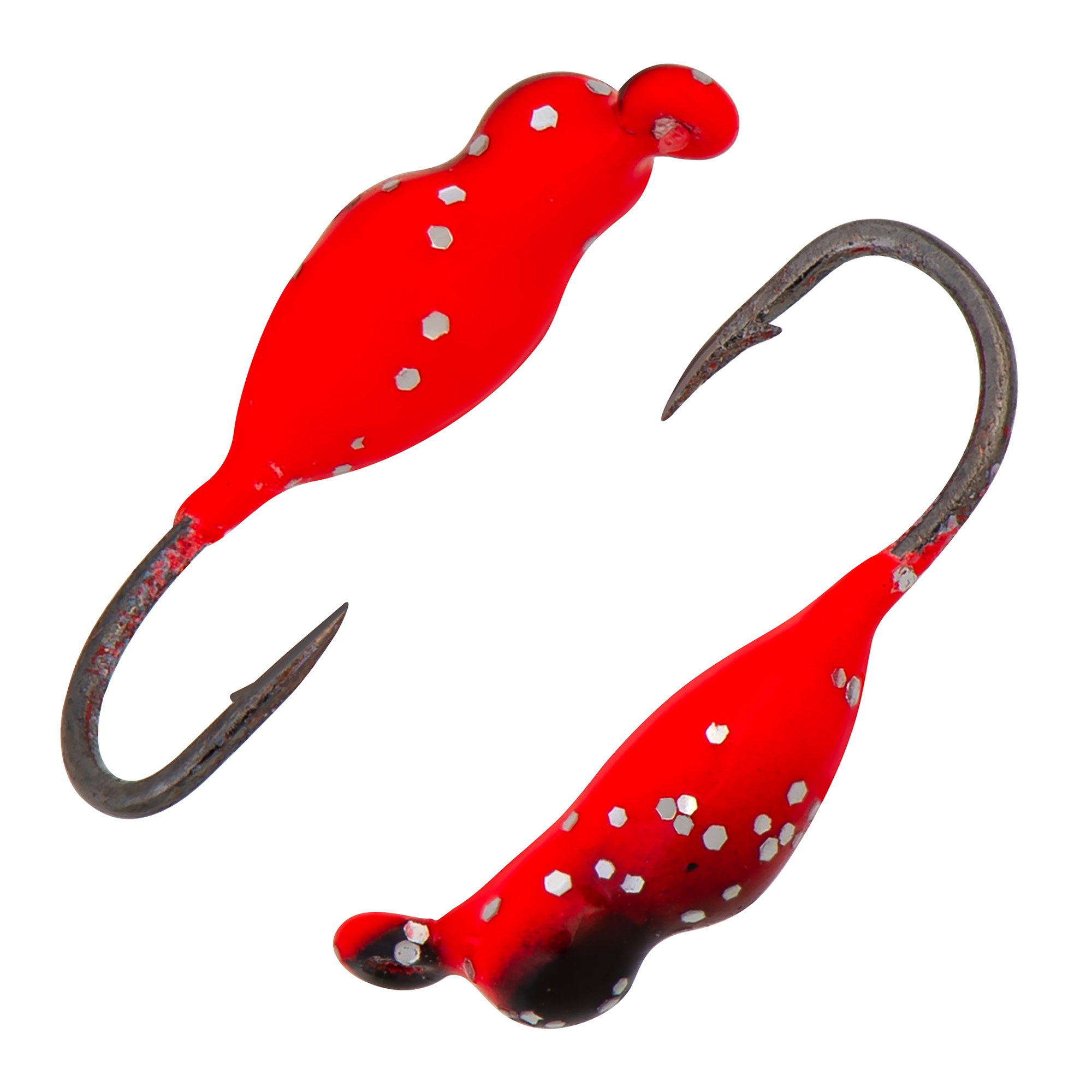 Нимфа с ушком d 3,0 мм, вес 0,27 гр, красно-черная с крапом /10 шт/