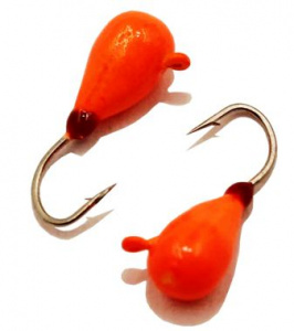 Капля с ушком d 4,0 мм, вес 1.1 гр, обмазка ярко-красная /10 шт/