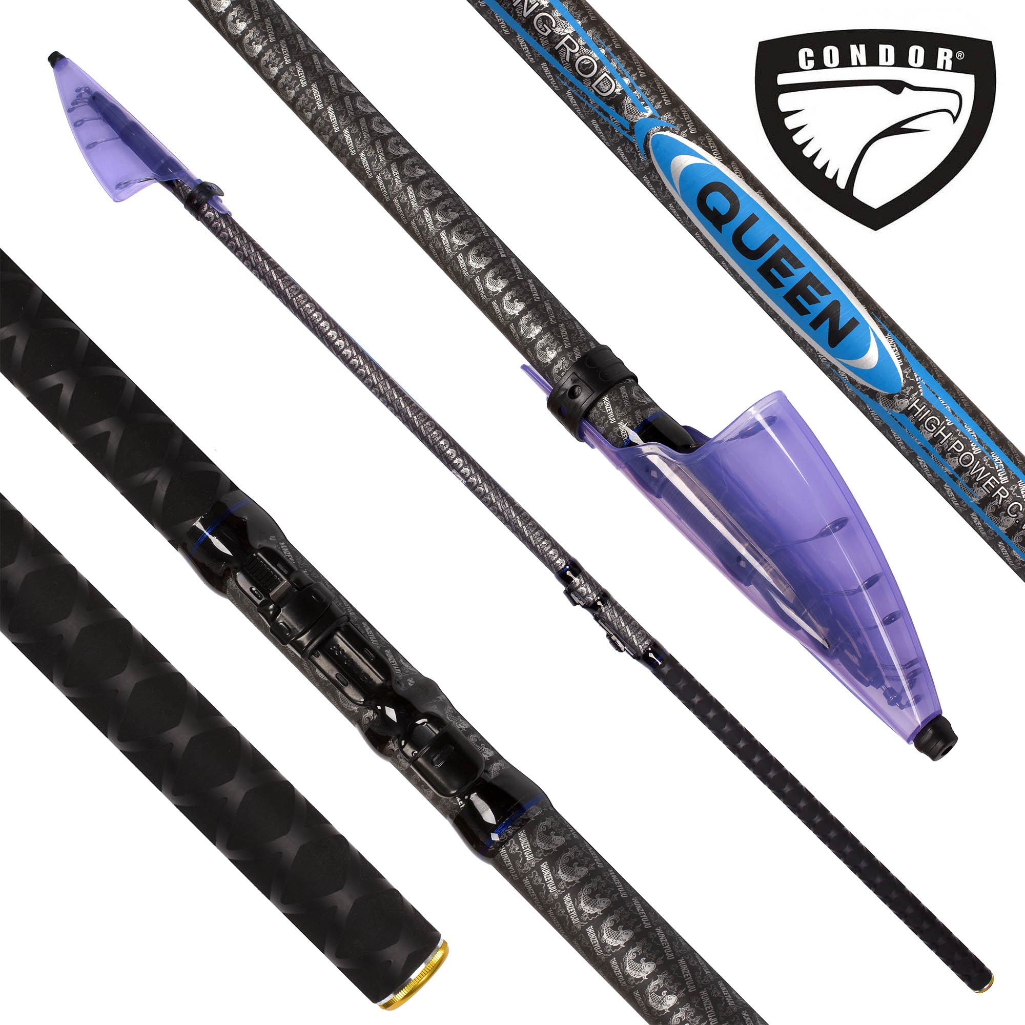 Удилище Condor Queen, c кольцами, длина 7 м, тест 15-40 гр, carbon IM-8