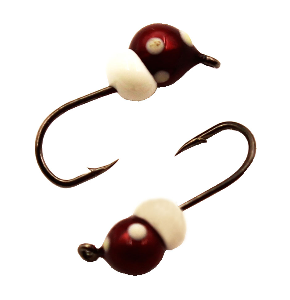 Дробинка с ушком d 4.0 мм, вес 0.62 гр, вишня с точками /10 шт/