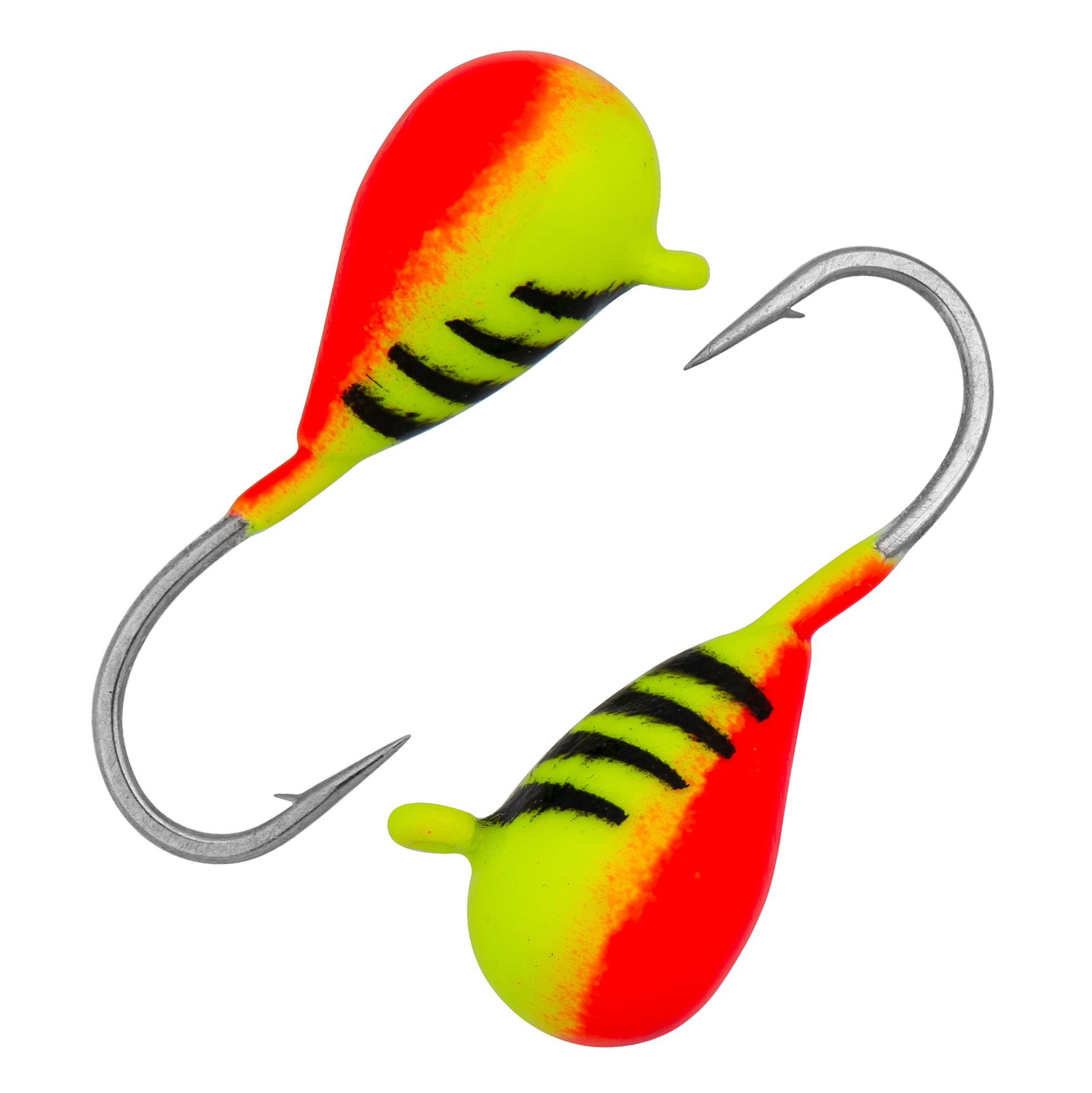 Капля с ушком d 5,0 мм, вес 1,8 гр, окраска ярко-красная + желтая с полосками /10 шт/