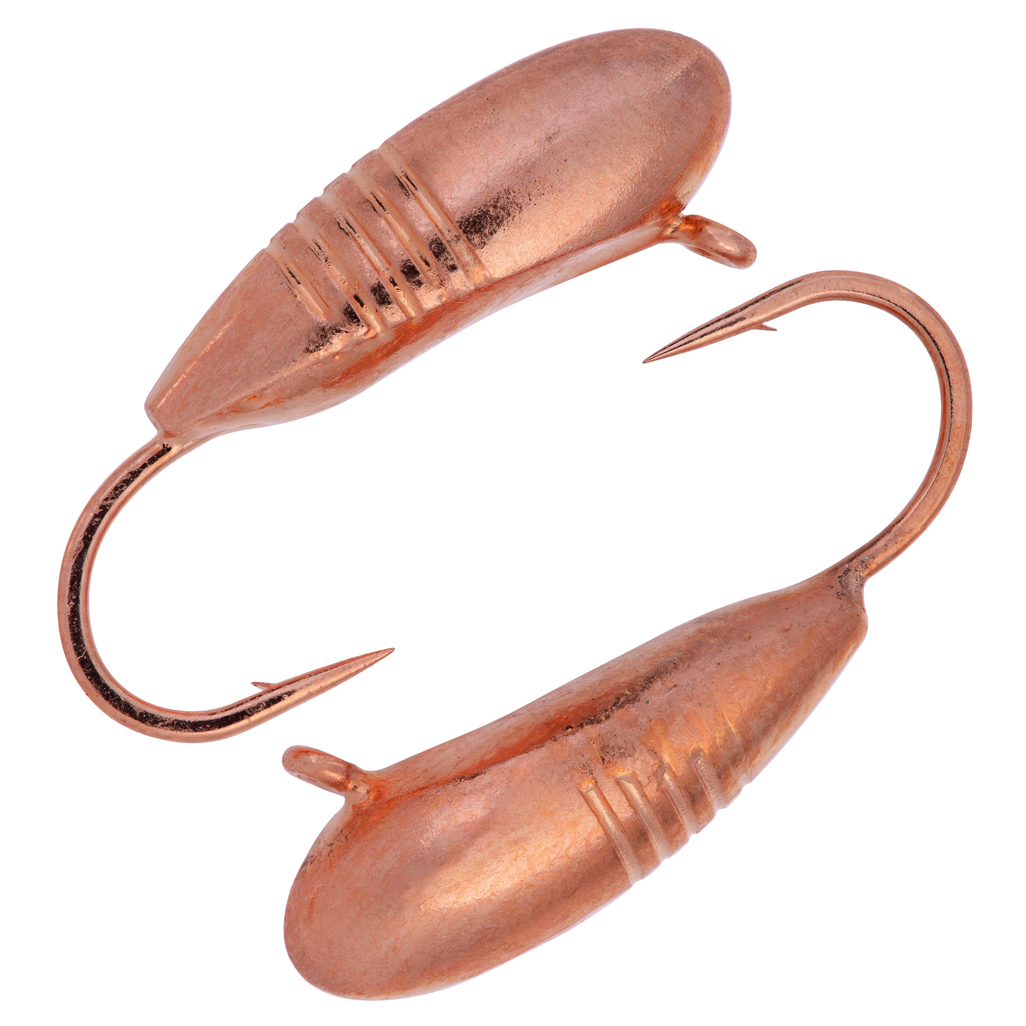 Овсинка с ушком и рисками d 4,0 мм, вес 2,5 гр, медь /10 шт/