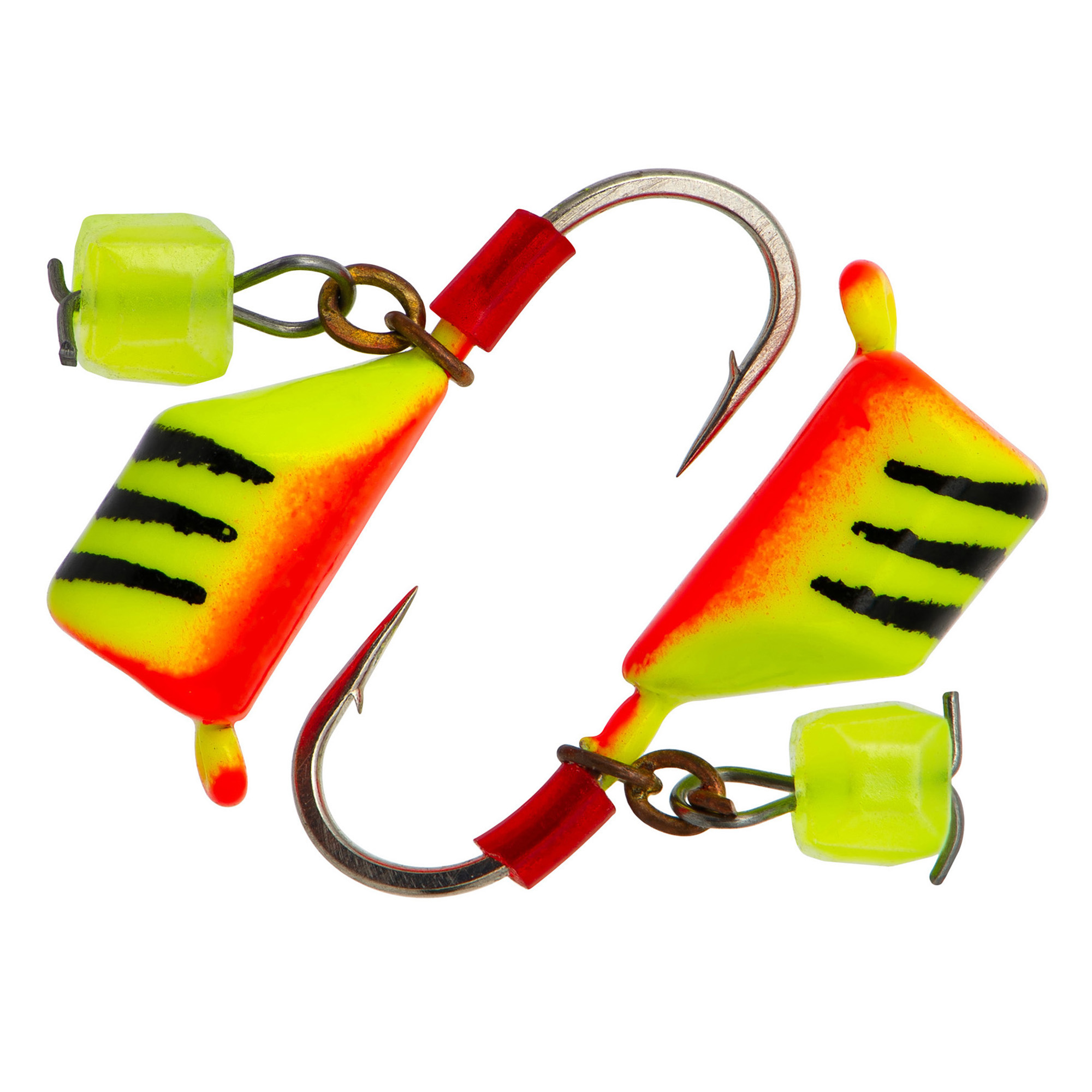 Безмотылка Столбик с сыр.куб. d 3,0 мм, вес 0,75 гр, красный с полосками желтый/10 шт/