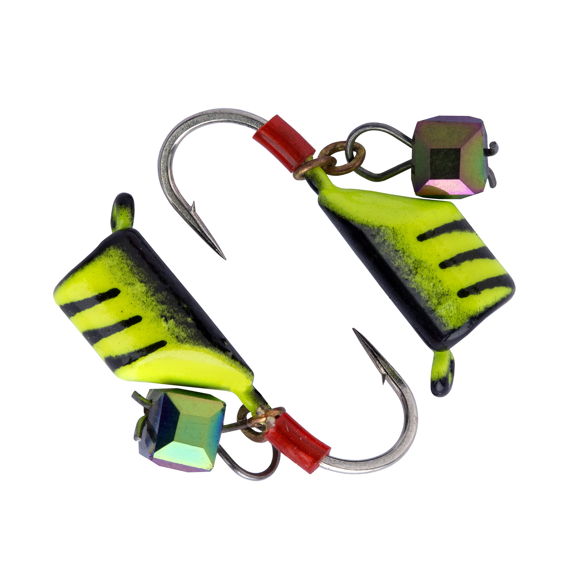 Безмотылка Столбик с подвес. куб. хамелеон d 2,0 мм, вес 0,29 гр, лимон с полосками черный/10 шт/