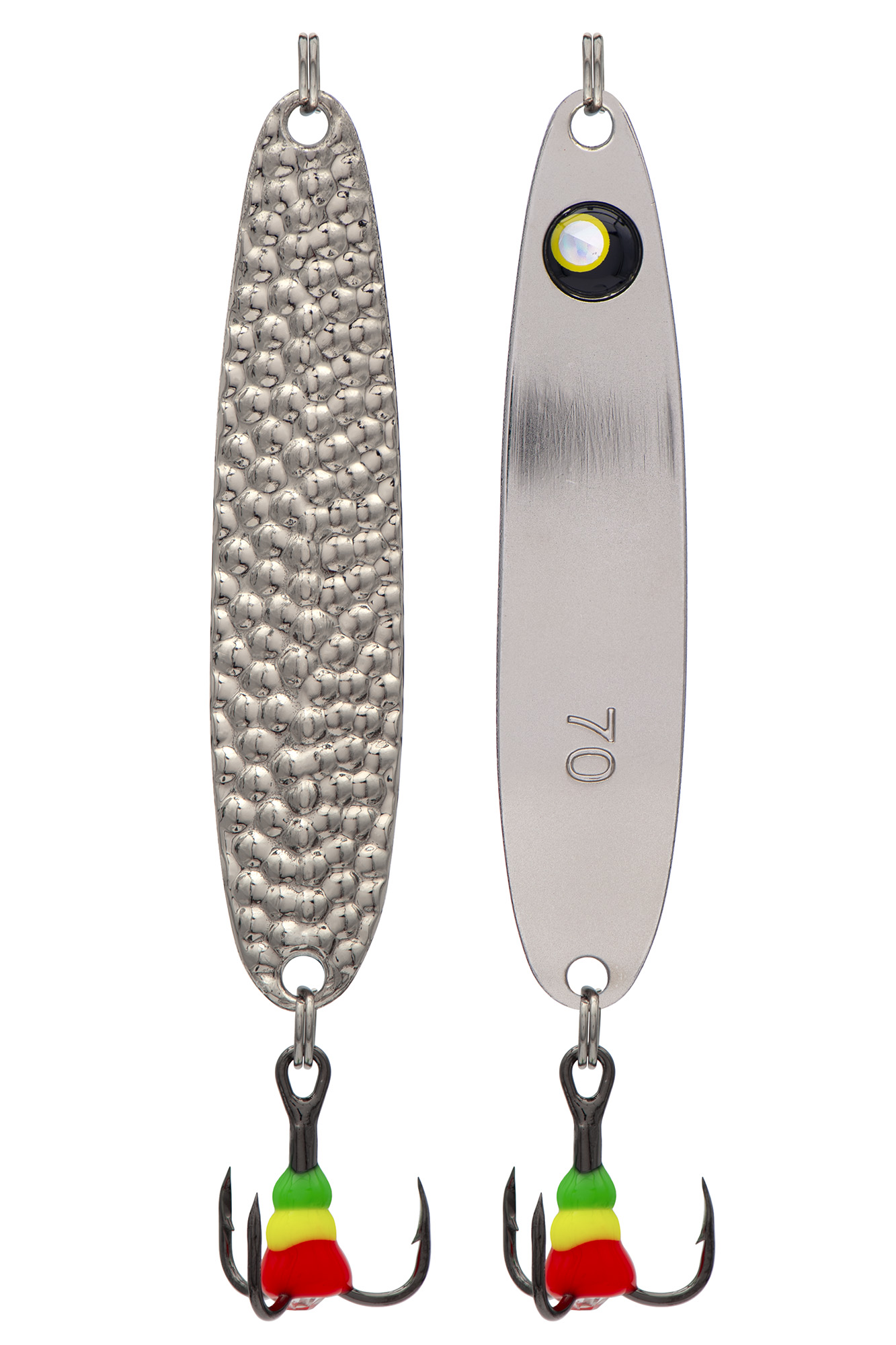 Блесна зимняя 5813, вес 15,0 гр, длина 70 мм, цвет серебро с глазом/прыщ серебро Ag