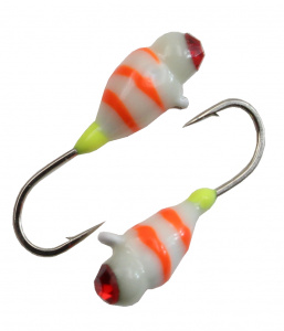 Капля с ушком d 3,0 мм, вес 0,5 гр, обмазка с камнем фосфор-винт красный /10 шт/