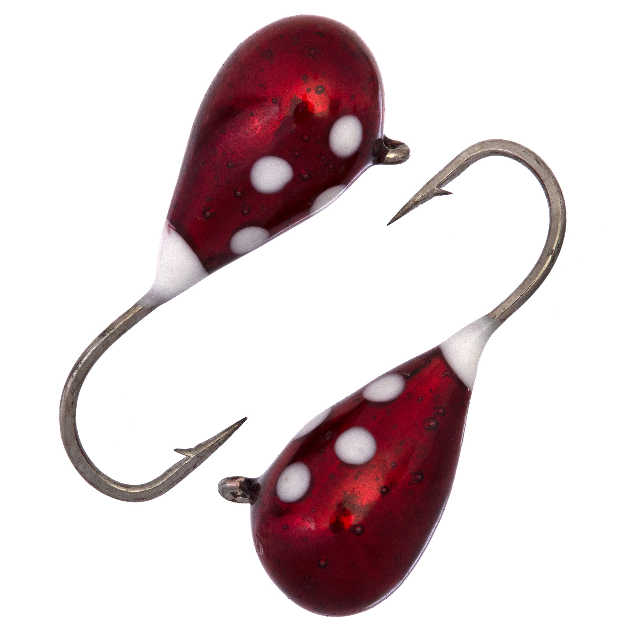 Капля с ушком d 4,0 мм, вес 1,1 гр, обмазка вишня с точками /10 шт/