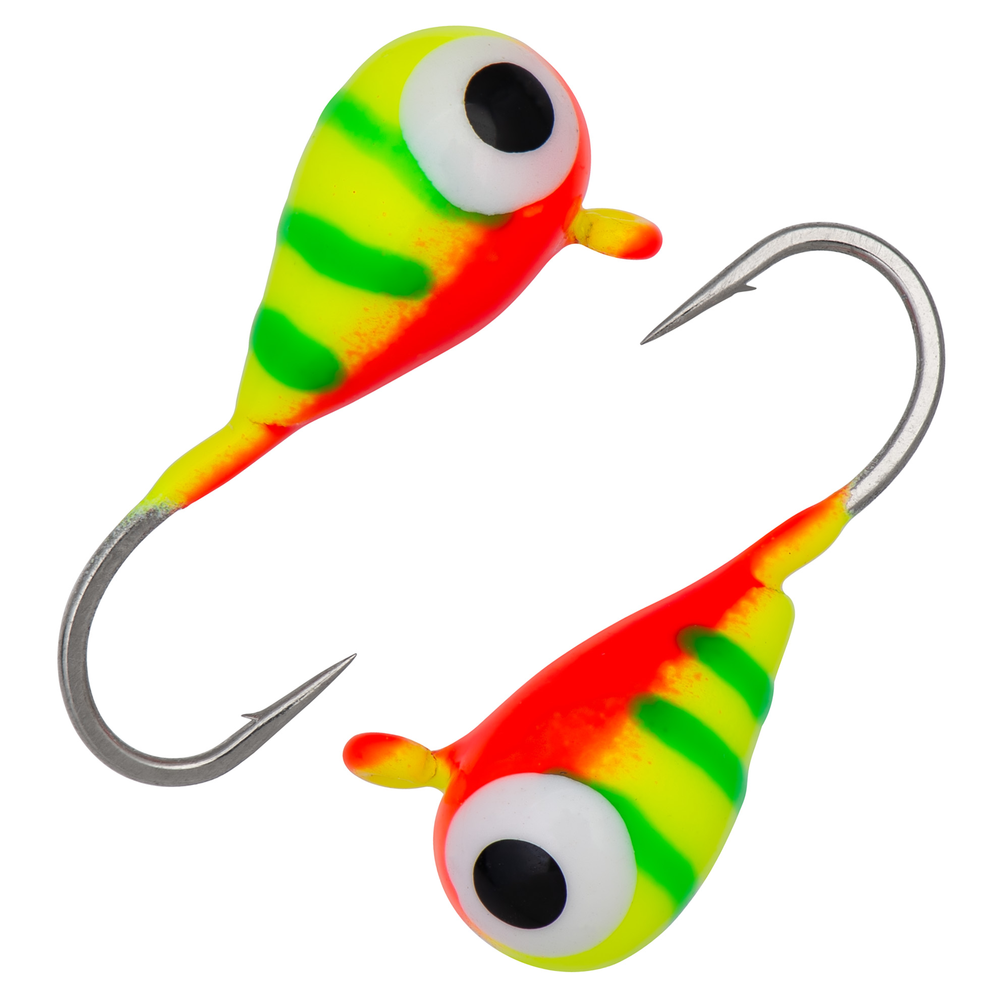 Капля с ушком d 3,0 мм, вес 0,44 гр, цвет малек лимон оранж с зелеными полосками /10 шт/