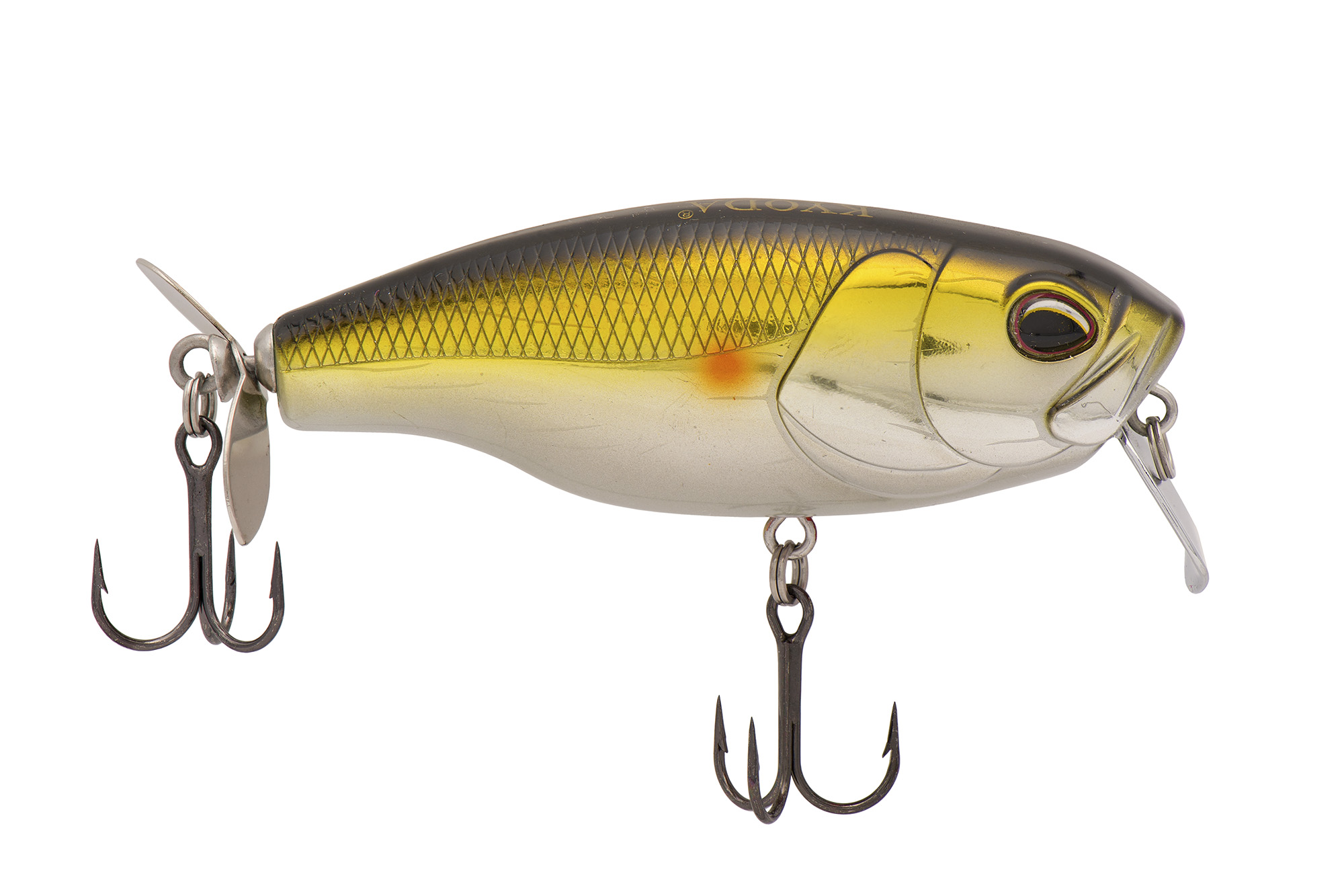 Воблер KYODA Hunter Crank-70F, длина 7,0 см, вес 14,4 гр, цвет P383, пропеллер, заглубление 0,2-0,5м