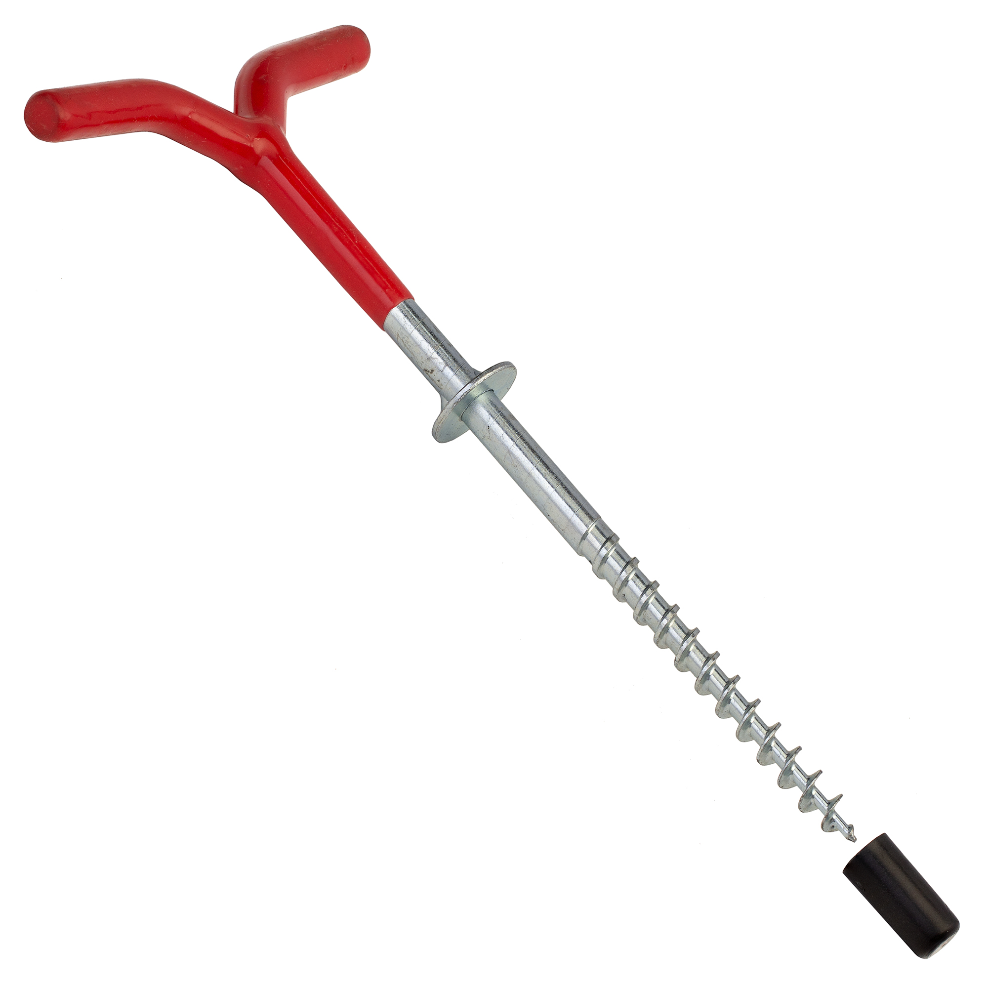 Ввёртыш в лёд (нержавеющая сталь), обрезиненная ручка